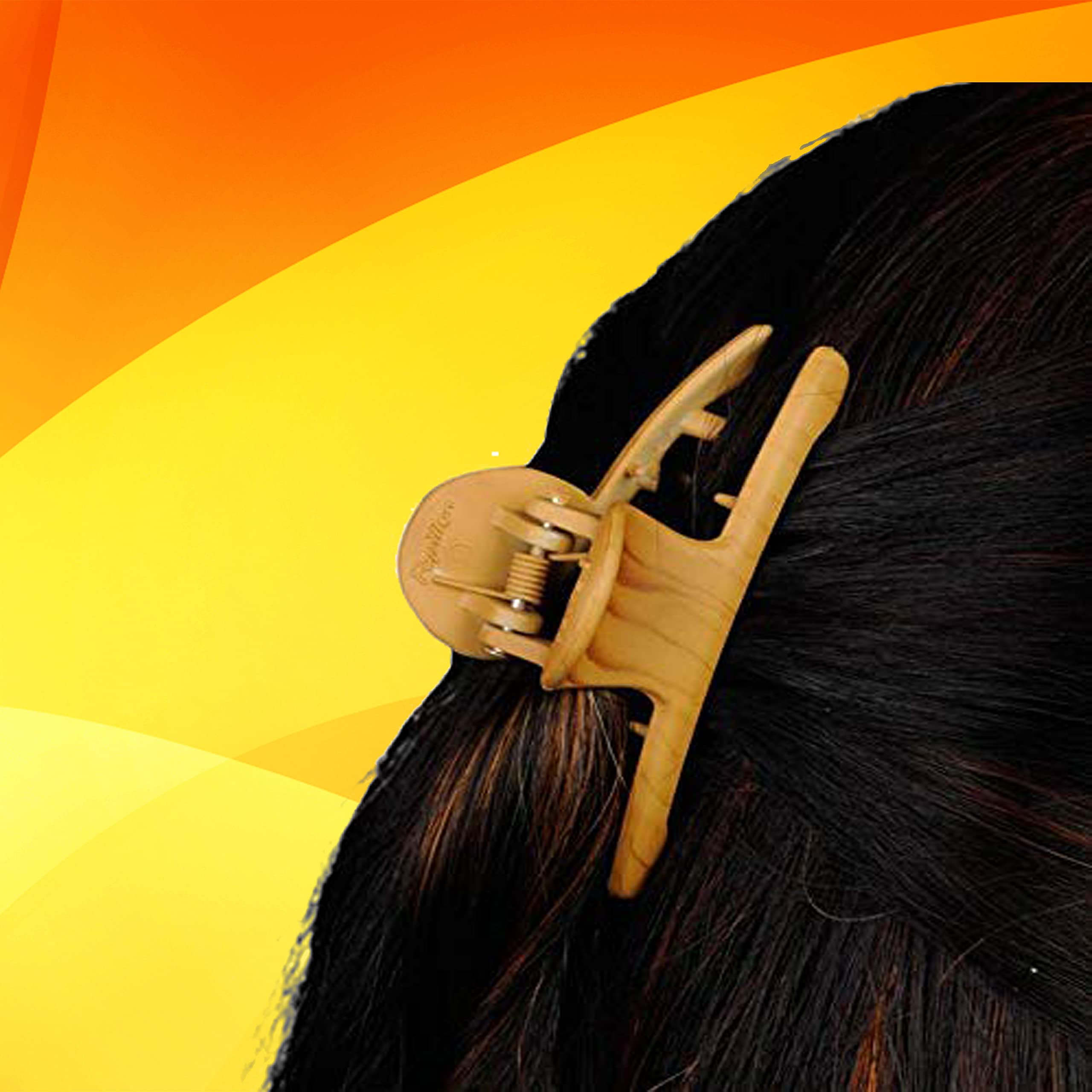 BIRDWARE 5-Pack Medium Hair Claw Clips for Women and Girls - 5cm Banana Butterfly Clips with Strong Grip (Black, Brown, White) - Lightweight Stone Design for Ponytails, Buns, and Everyday Hairstyles