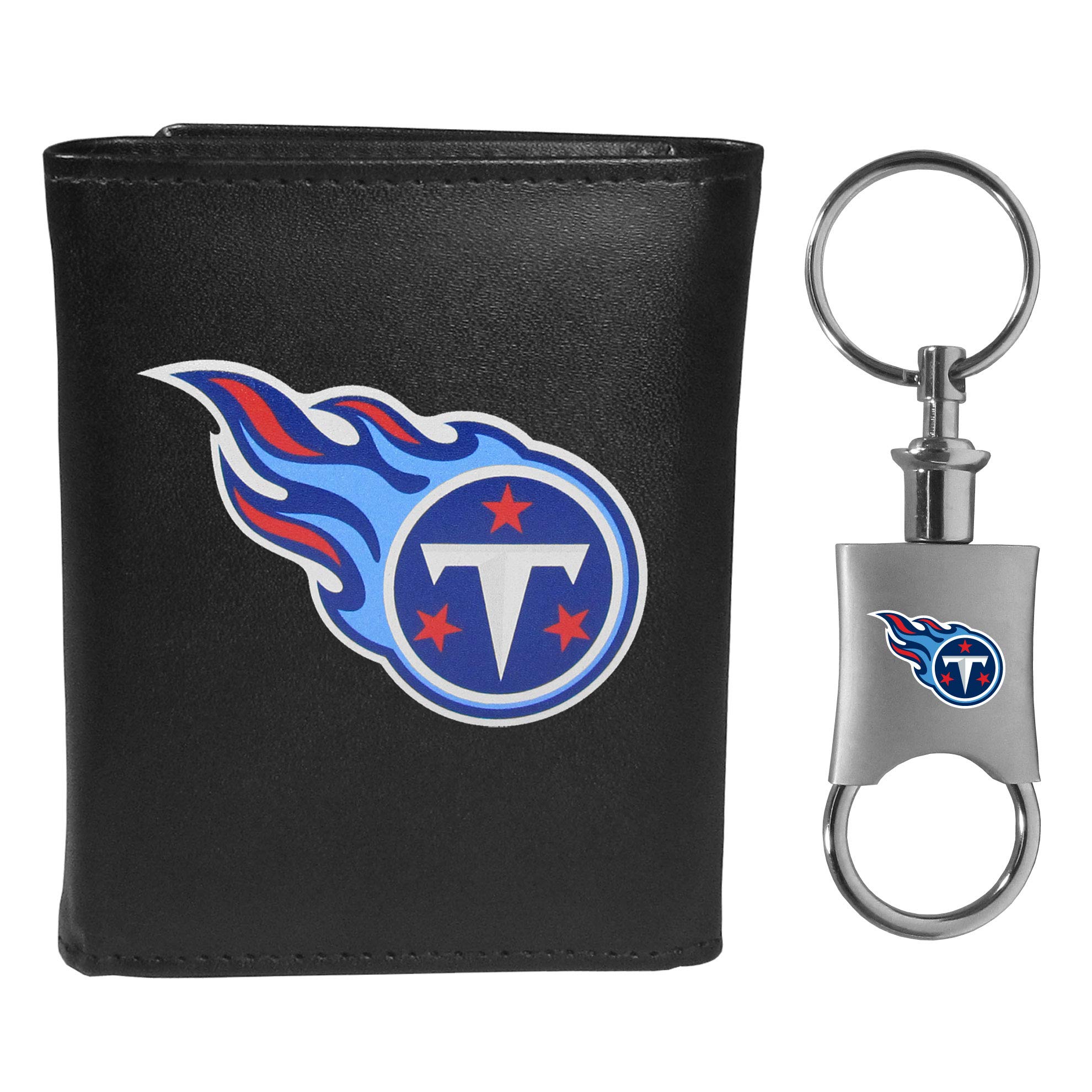 Siskiyou NFL Unisex Tri-Fold Wallet with Valet Key Chain - Stylish & Durable Leather Wallet for Men & Women - Perfect for Football Games, Travel & Everyday Use