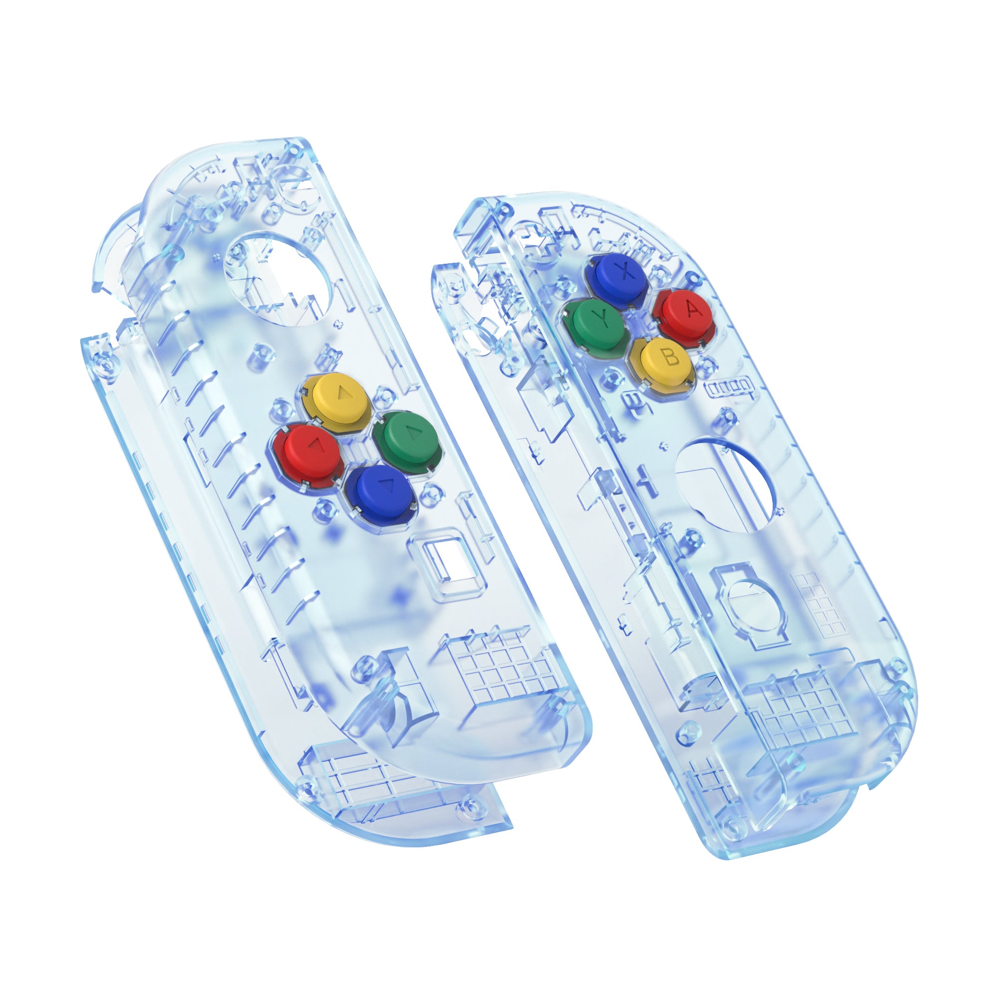 eXtremeRate Glacier Blue Joycon Controller Shell with Full Button Set - DIY Replacement Housing for Nintendo Switch JoyCon & OLED JoyCon (Console Not Included) - Perfect for Gaming, Repair, and Customization