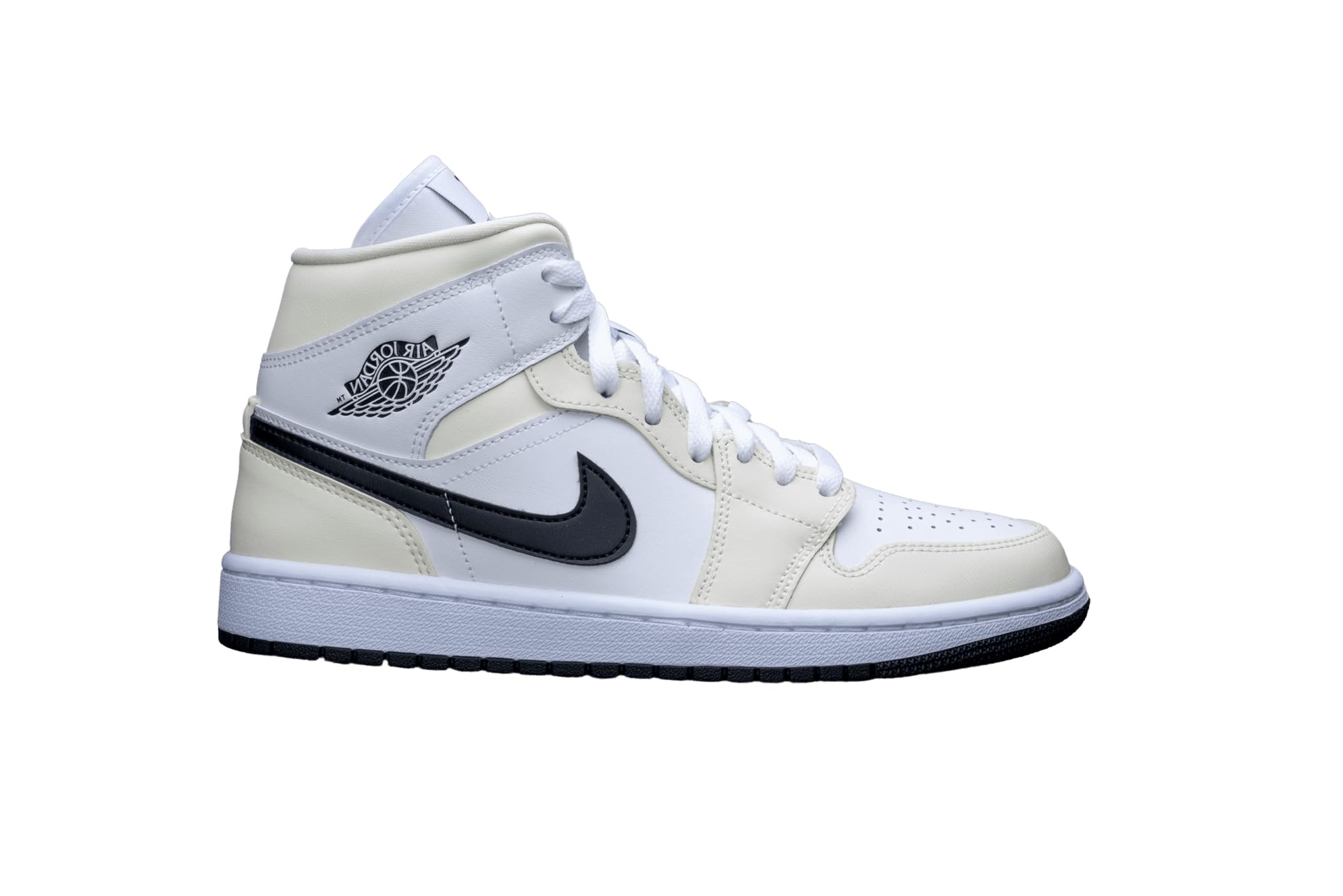 Nike Jordan Air 1 Mid Women's Shoes BQ6472-121 - Size 9.5W Coconut Milk White - Casual Sneakers for Streetwear & Basketball Fashion