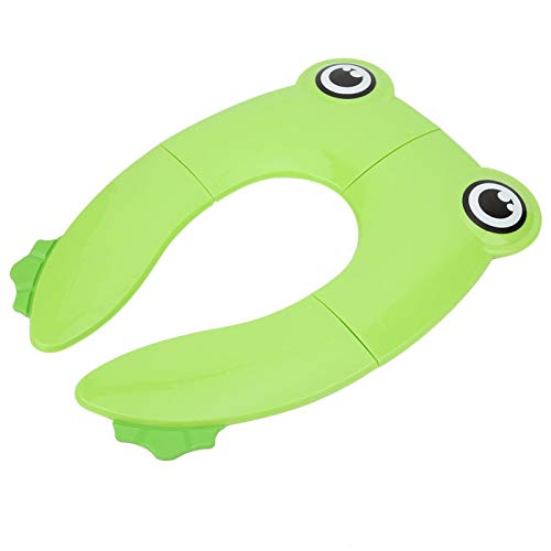 Baby Potty Training Seat with Anti-Slip Pad - Foldable Toilet Cover for Toddlers, Green - Safe & Comfortable for Home, Travel & Daycare Use