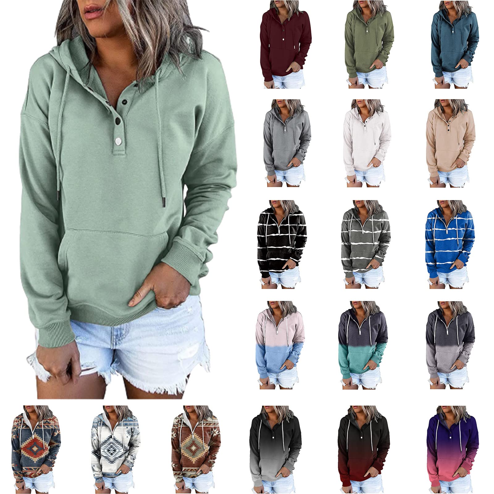 Women's Casual Hoodie - Fall Fashion Loose Pullover Sweatshirt with Drawstring Hood & Pocket | Cozy Comfort for Everyday Wear, Outdoor Activities & Lounge