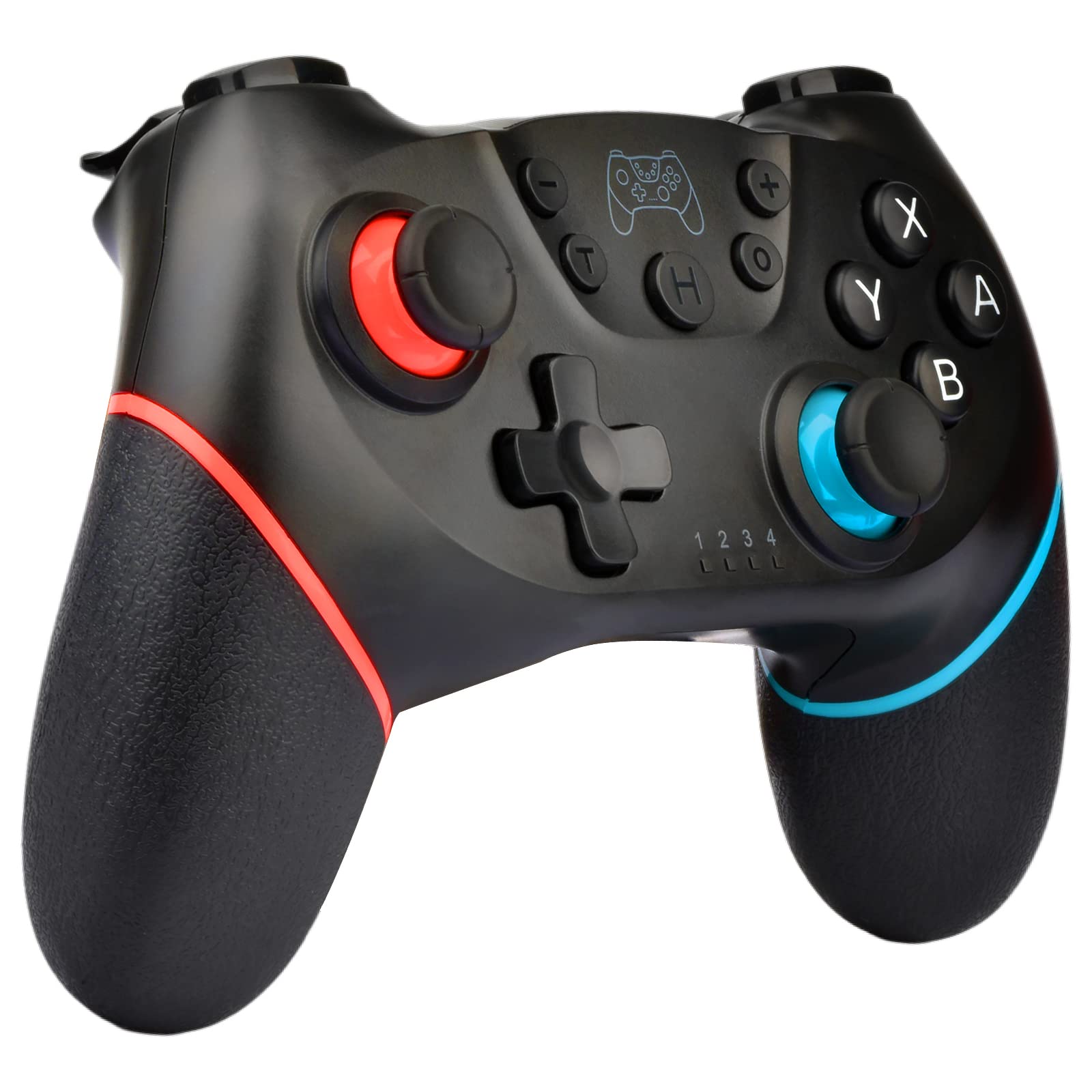 WITSJYA Wireless Pro Controller for Nintendo Switch, Switch Lite & OLED - Red & Blue - Ergonomic Design for Gaming, Travel & Multiplayer Fun