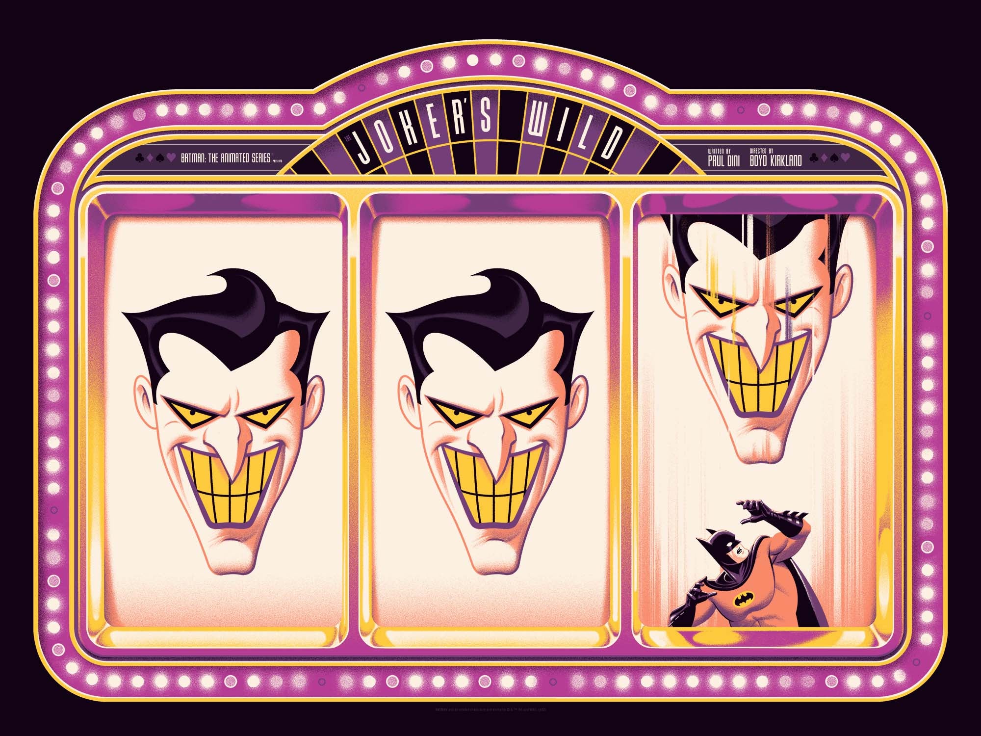 Batman: The Animated Series Joker's Wild Variant Poster - Collectible DC Comics Wall Art for Home Theater, Game Room & Superhero Decor
