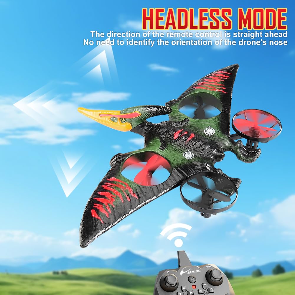 **Pterodactyl Dinosaur RC Drone for Kids & Adults - Easy to Fly Remote Control Dragon Toy Plane, Beginner-Friendly Hobby Aircraft - Perfect Birthday Gift for Boys & Girls (Indoor/Outdoor Play, STEM Learning, Party Favors)**