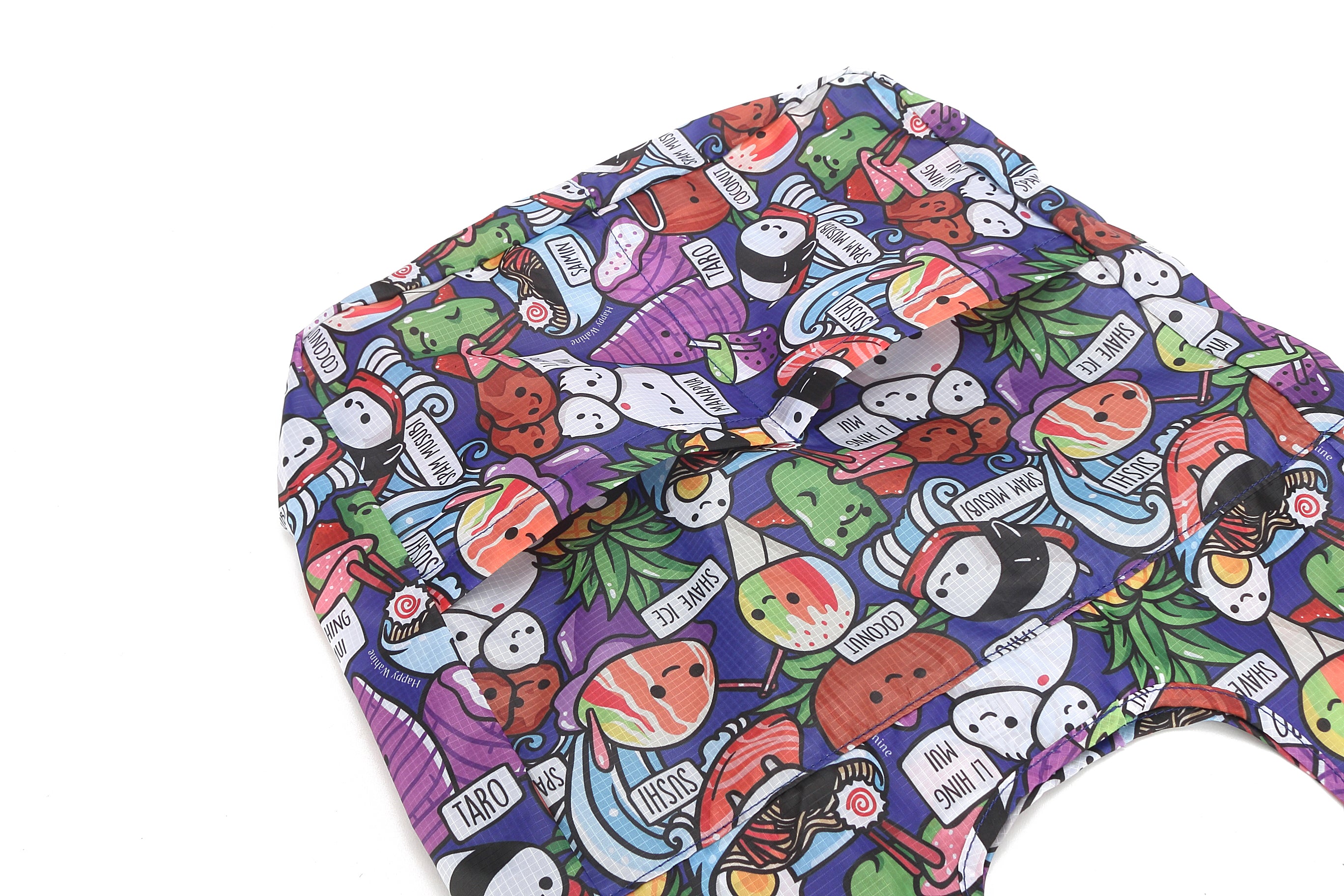 Foldable Reusable Shopping Bag - Jacqueline Craving Hawaii Blue Eco-Friendly Tote for Groceries, Beach, Travel & Daily Use