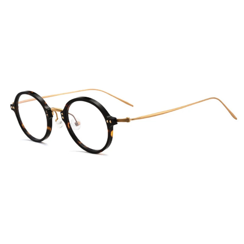 Aimee Women's Full Rim Small Round Titanium Acetate Eyeglasses Frame 12543 - Lightweight & Durable Glasses for Work, Reading & Fashion Accessories