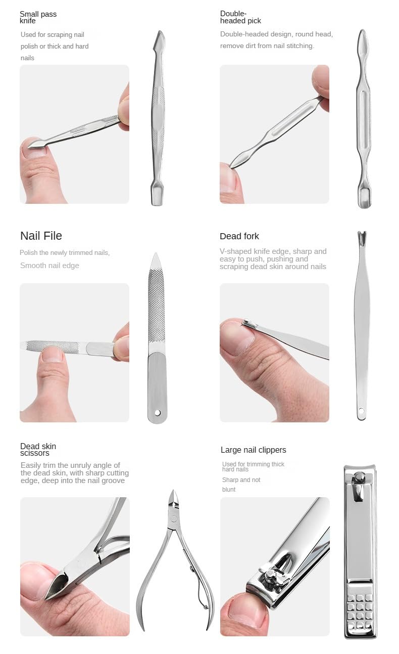 Premium 12-Piece Nail Grooming Kit for Men & Women - Professional Manicure & Pedicure Set with Nail Clippers, Cuticle Tools & More - Perfect for Home Nail Care, Travel & Salon-Quality Results