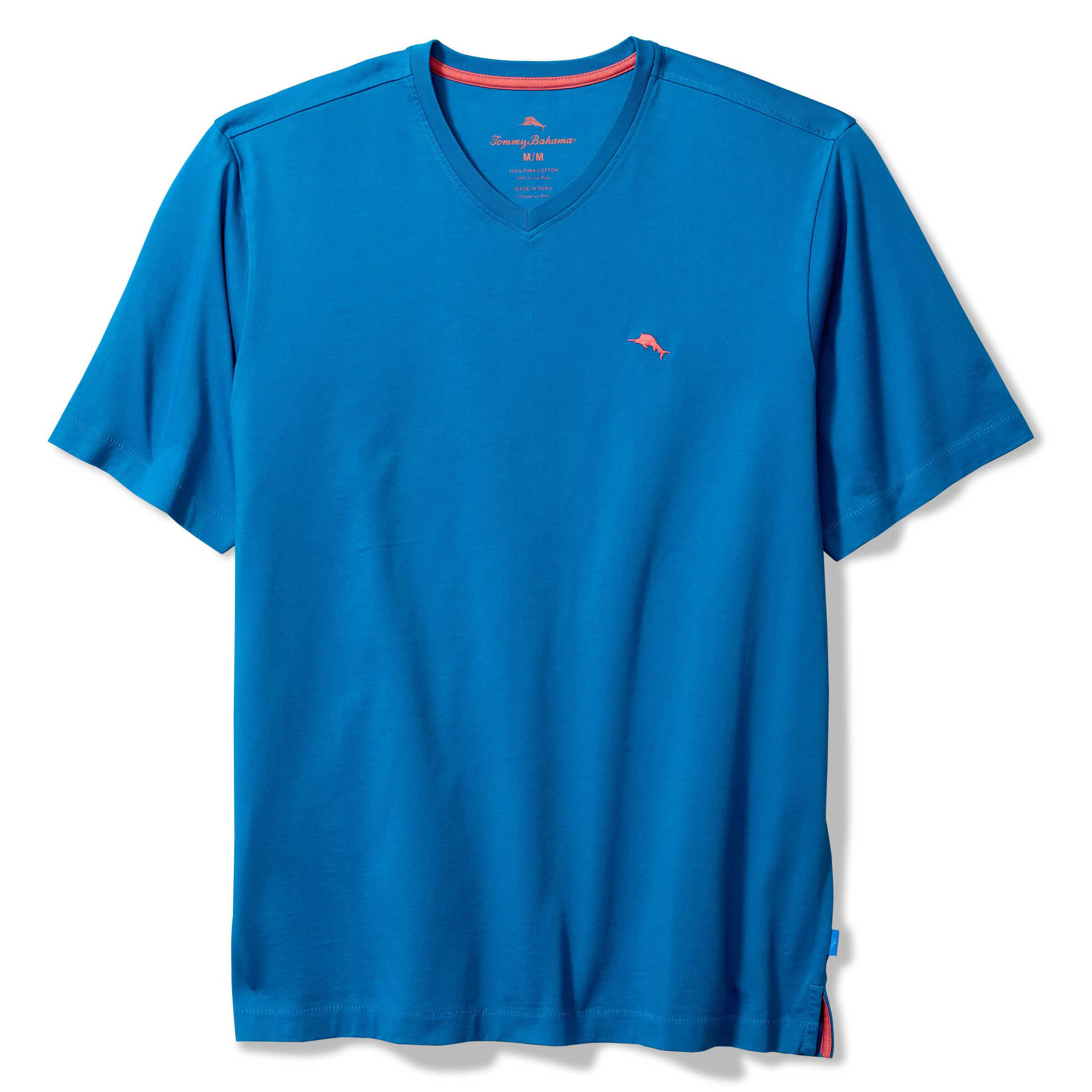 Tommy Bahama Men's Bali Skyline V-Neck T-Shirt - Skydiver Blue | Casual Summer Tee for Beach, Travel & Outdoor Activities