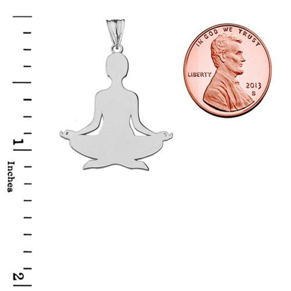 Elegant Sterling Silver Meditating Yogi Charm Pendant Necklace for Women - Perfect for Yoga, Meditation & Spiritual Gifts