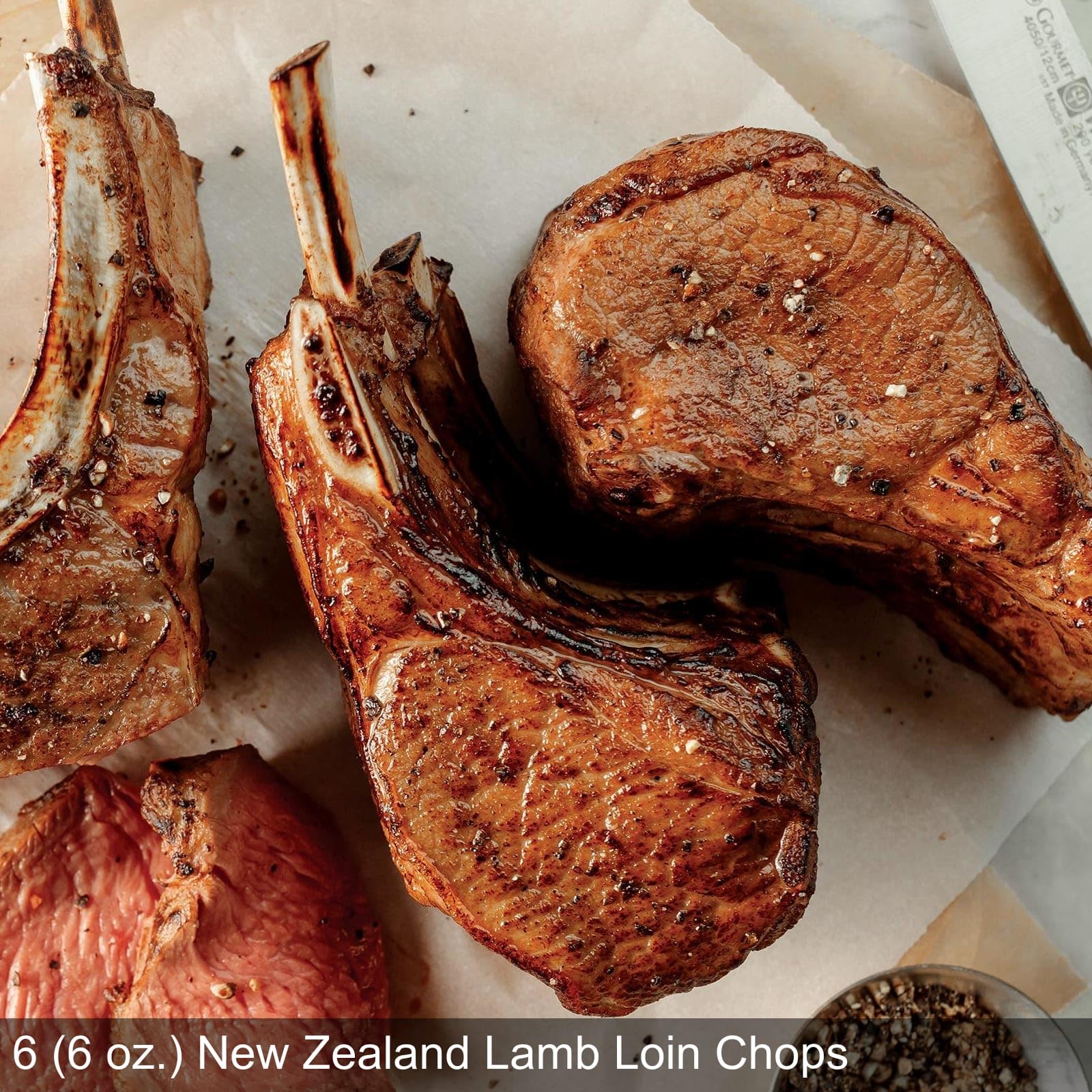 Premium Omaha Steaks New Zealand Lamb Loin Chops Holiday Dinner Set - 6 Tender Lamb Chops, Creamy Pecorino Orzo, Buttered Green Beans, Garlic Baguettes & Berry Tartlets - Perfect for Christmas, Thanksgiving & Family Gatherings