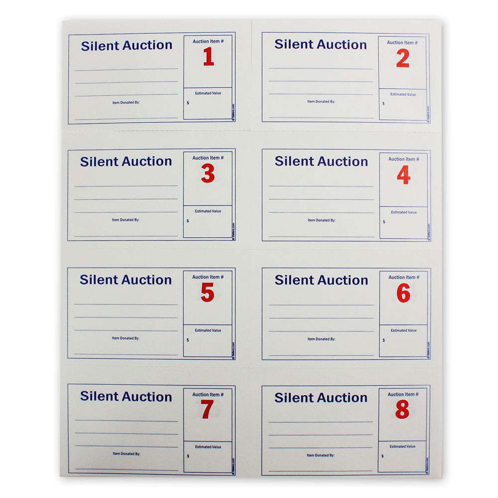 Silent Auction Numbered Display Cards - 250 Pack | Bidding Paddles for Fundraising Events, Charity Auctions & Classroom Activities