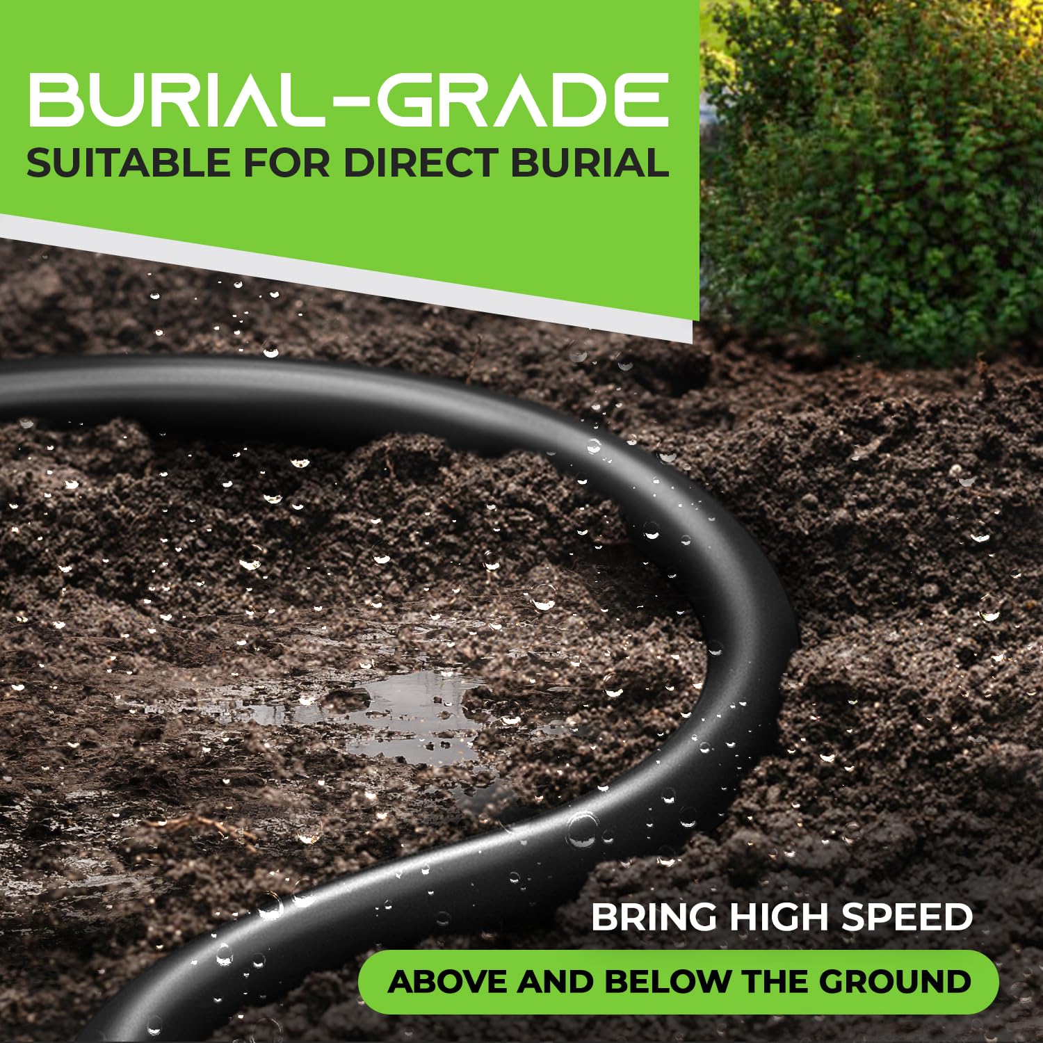 GearIT 500ft Cat6 Ethernet Cable Bulk - 10Gbps Speed, Gold Plated RJ45 Connectors, UV Resistant & Waterproof for Outdoor/Indoor Use - Perfect for Home Networking, Office Setup & Direct Burial Installations