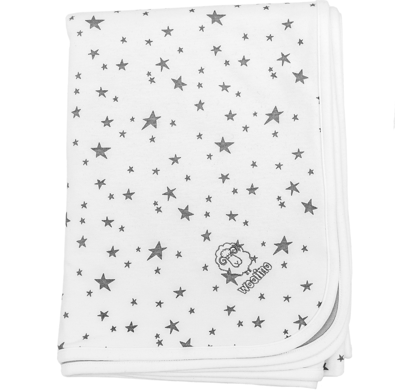 Woolino 4 Season Baby Blanket - Ultra Soft Merino Wool Stroller Blanket, Machine Washable, 40” x 31.5” - Perfect for Nursery, Car Seat & Outdoor Adventures (Stars Design)