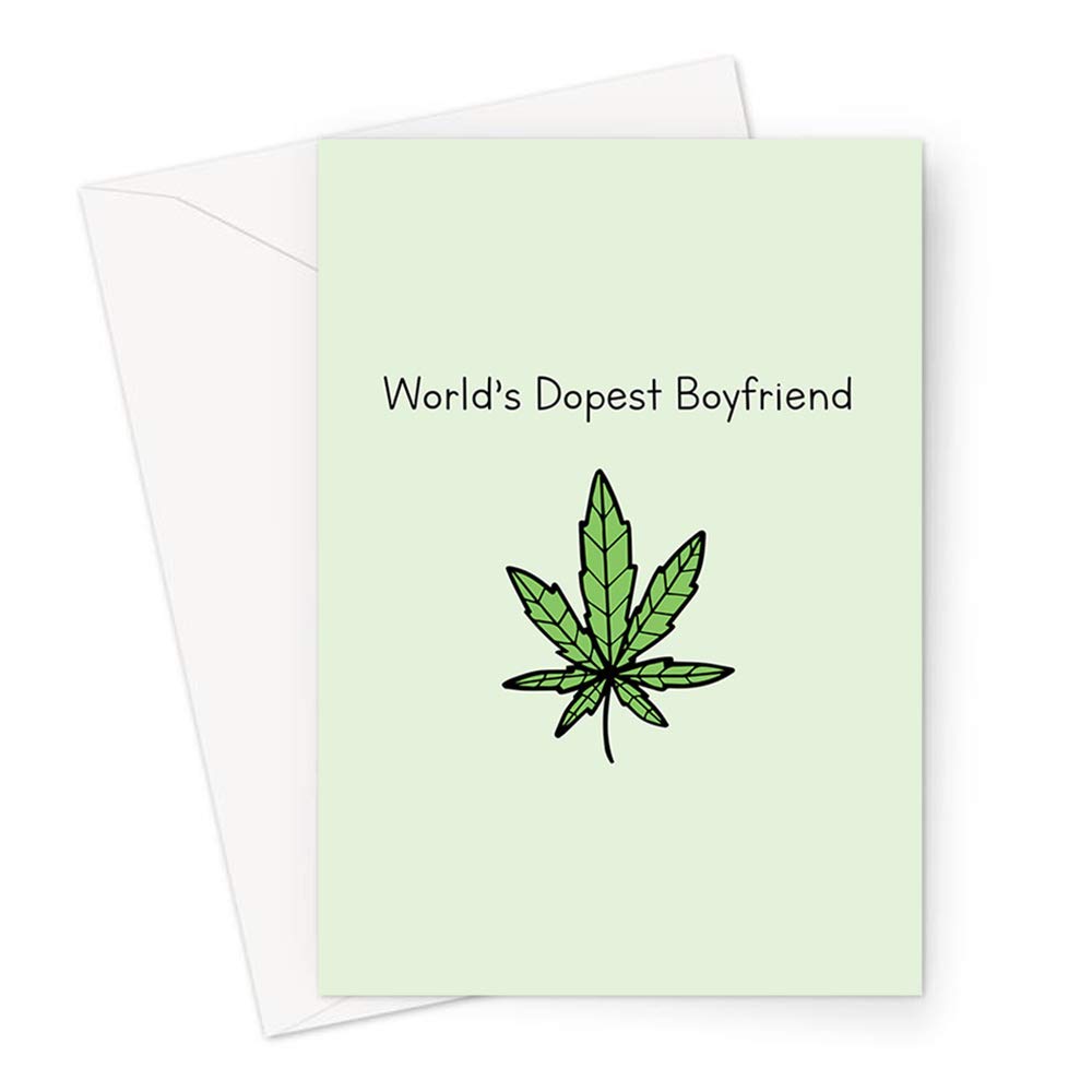 Funny Weed Birthday Card for Boyfriend - Cannabis Gifts for Him & Husband - Perfect for Stoner Couples
