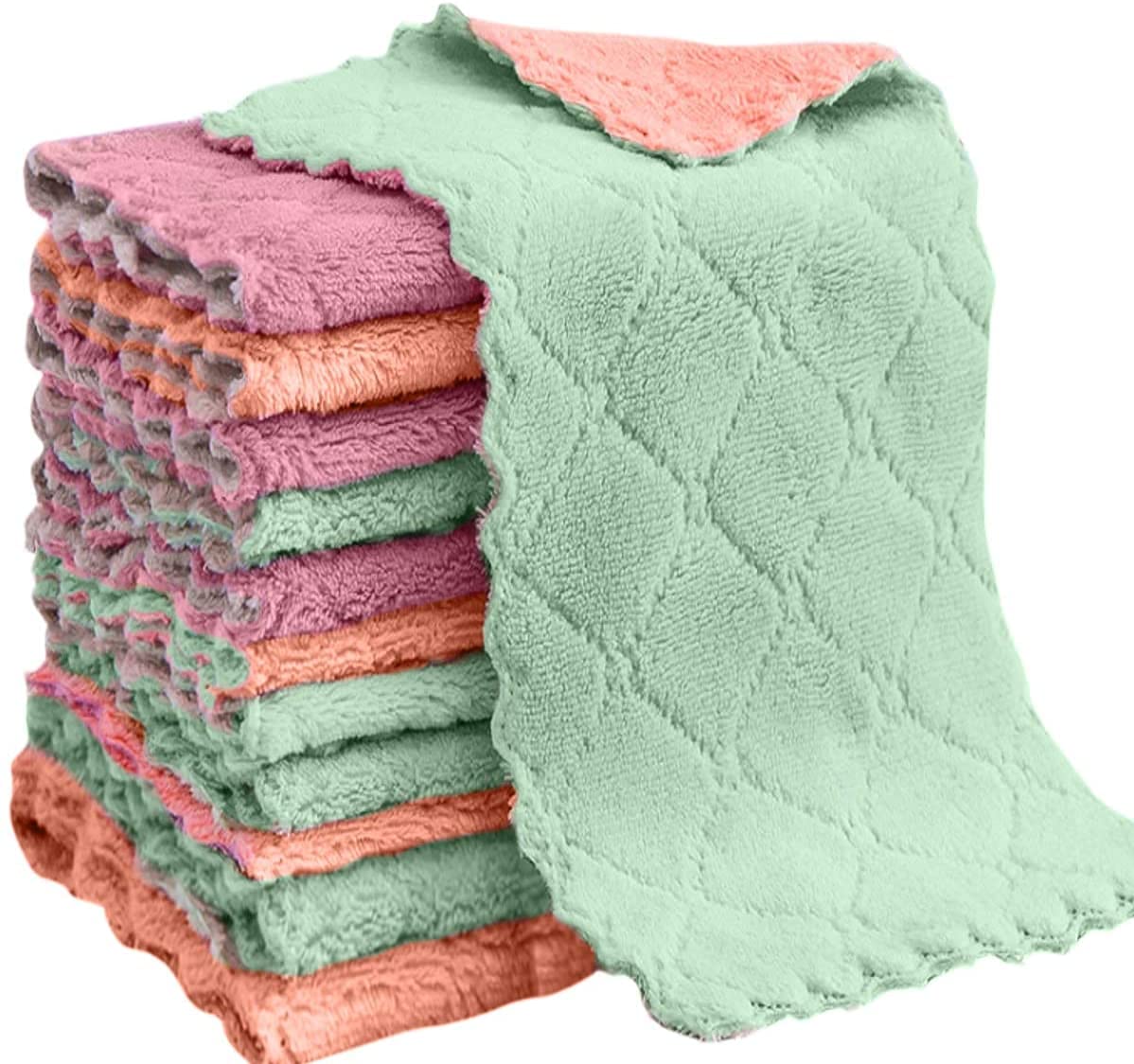 Premium Microfiber Cleaning Cloths - 12 Pack | Ultra Absorbent, Lint-Free, Double-Sided Kitchen & Car Towels | Multi-Purpose Dust & Dirt Cleaning Supplies for Home, Office, Auto Detailing & Glass Surfaces