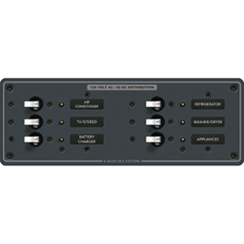 Blue Sea Systems AC 6 Position Fuse Block - Marine Grade Electrical Panel for Boats, RVs & Off-Grid Power Systems | Perfect for Marine, Automotive & Solar Applications