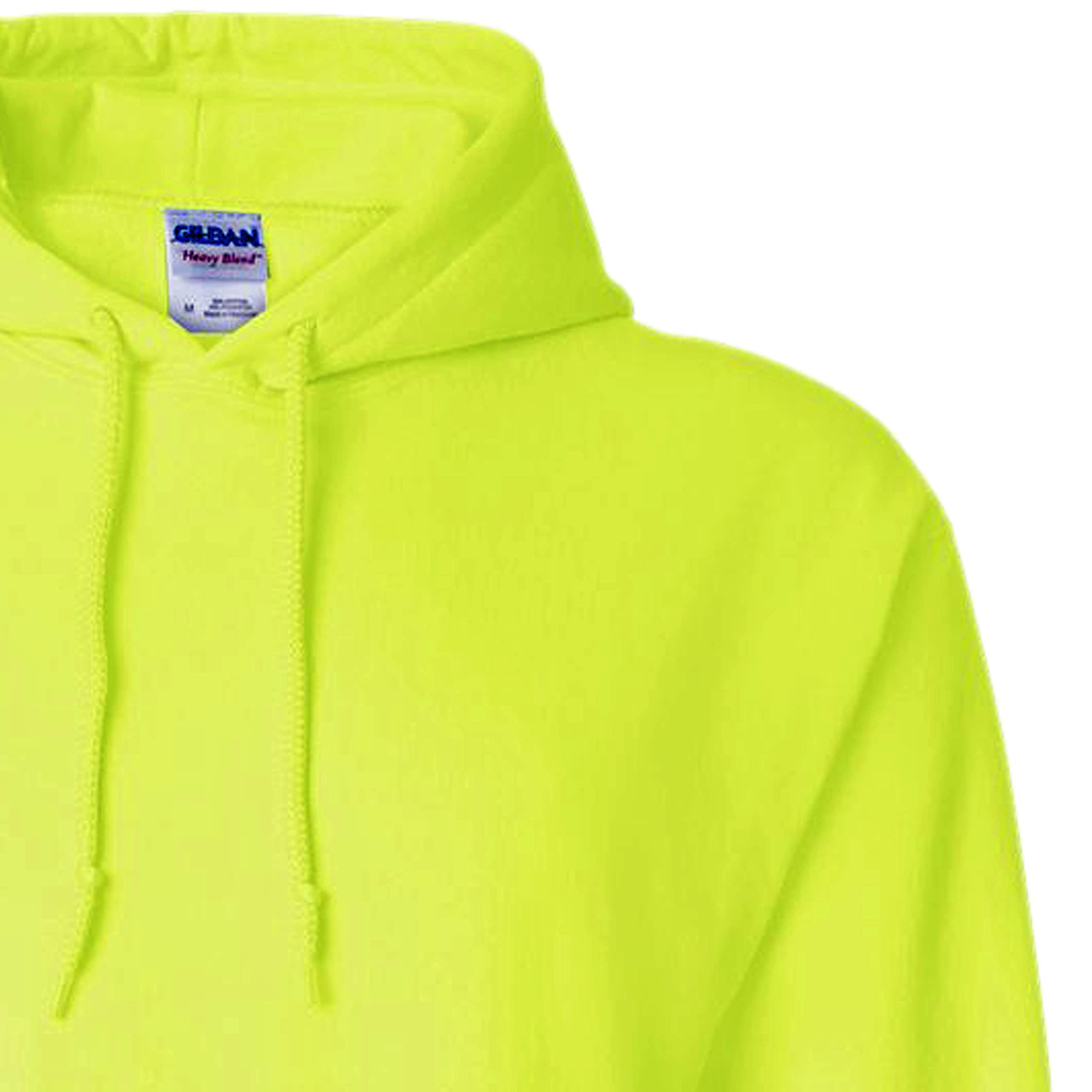 Gildan Men's Heavy Blend Hooded Sweatshirt - Safety Green | Comfortable Cotton Pullover Hoodie for Casual Wear, Work & Outdoor Activities
