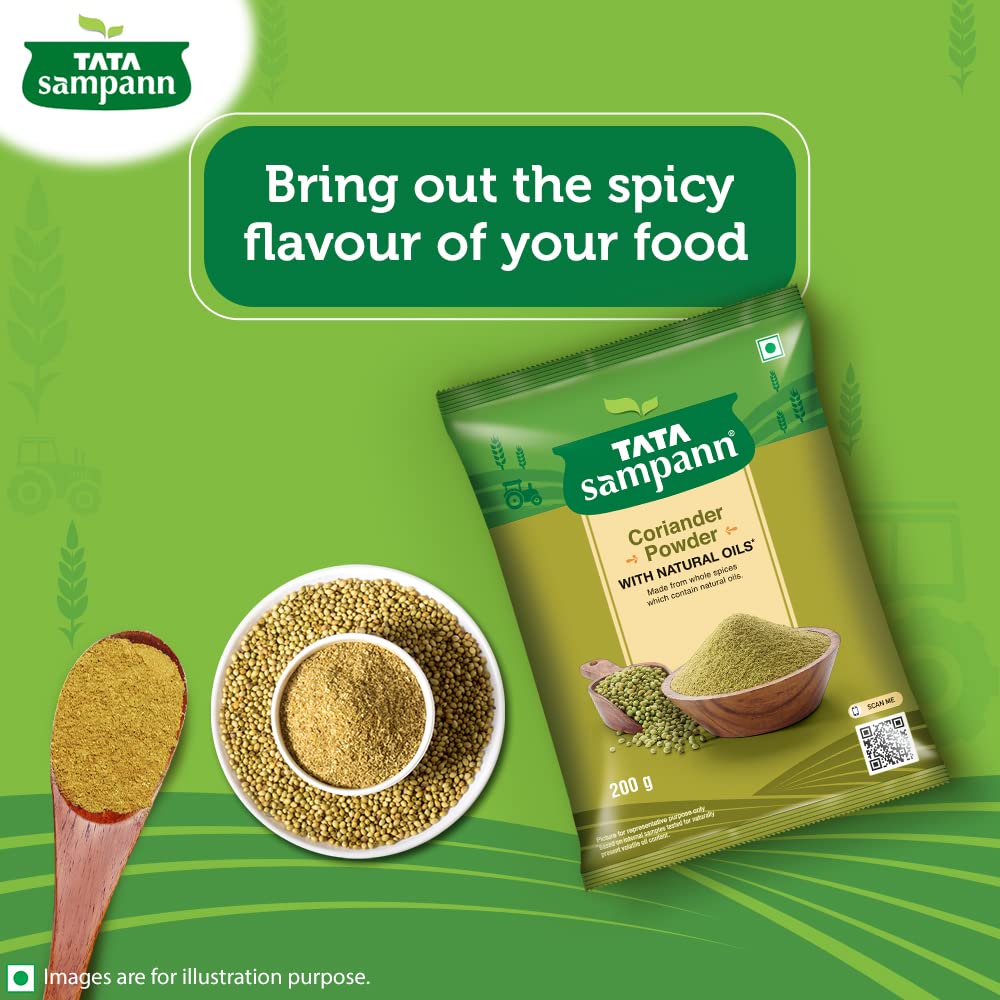 Organic Tata Sampann Turmeric Powder with Natural Oils (500g) & Coriander Powder (200g) - Premium Indian Spices for Cooking, Curry, Masala & Healthy Recipes