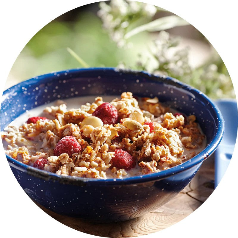 Happy Yak Raspberry and Vanilla Granola - Crunchy Gluten-Free Breakfast Cereal with Real Fruit | Perfect for Healthy Snacks, Yogurt Topping & On-the-Go Energy