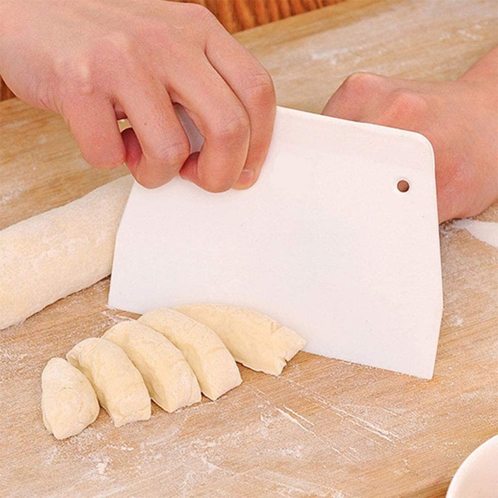 Bakers Paradise Dough Scraper - Flexible Plastic Bowl Scraper & Dough Cutter - Food Safe Multipurpose Kitchen Tool for Bread, Cake, Fondant - Ideal for Baking, Cooking & Food Prep (Pack of 1)