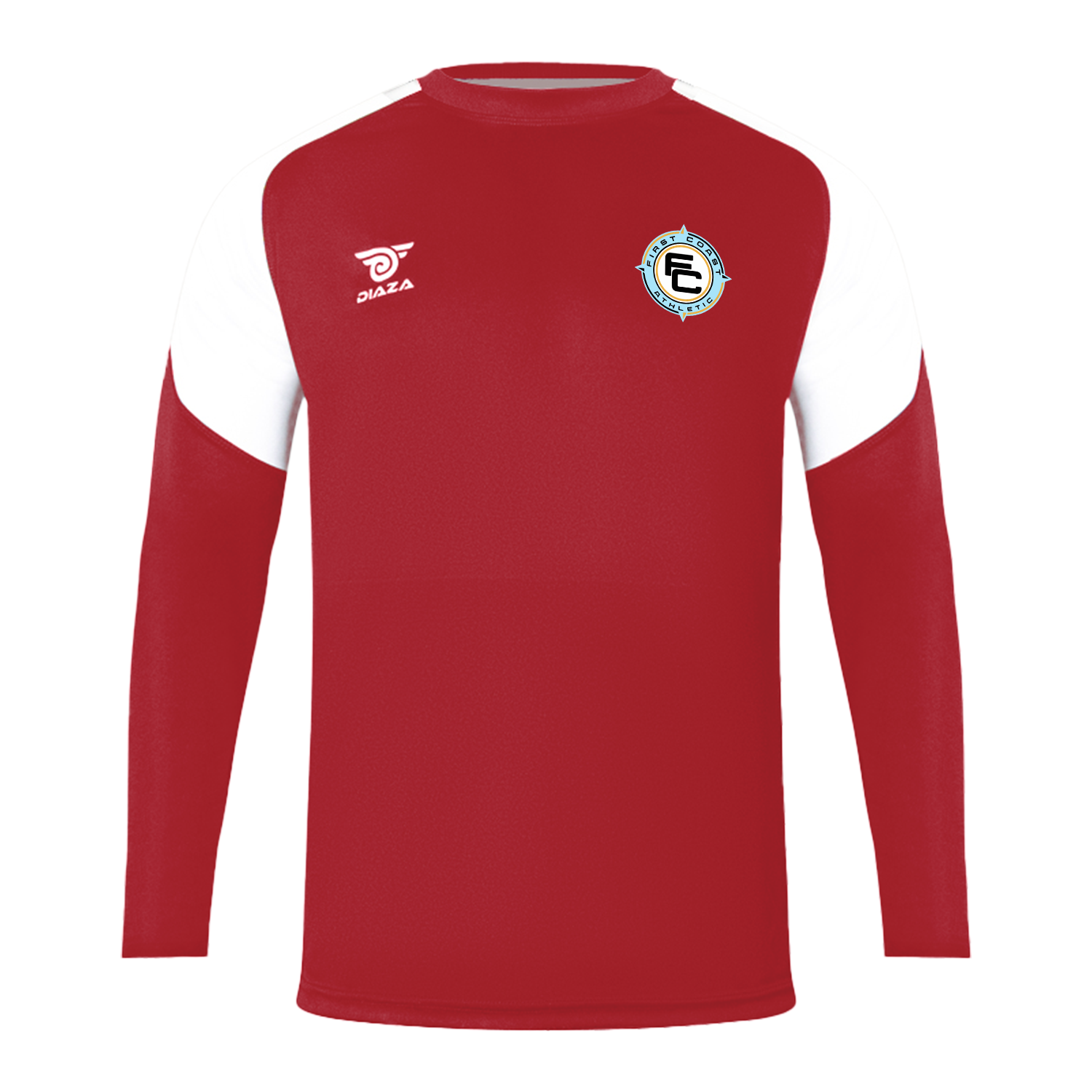 First Coast Athletic Long Sleeve Workout Shirt for Men & Women - Moisture Wicking Performance Top for Gym, Running & Outdoor Training - Red