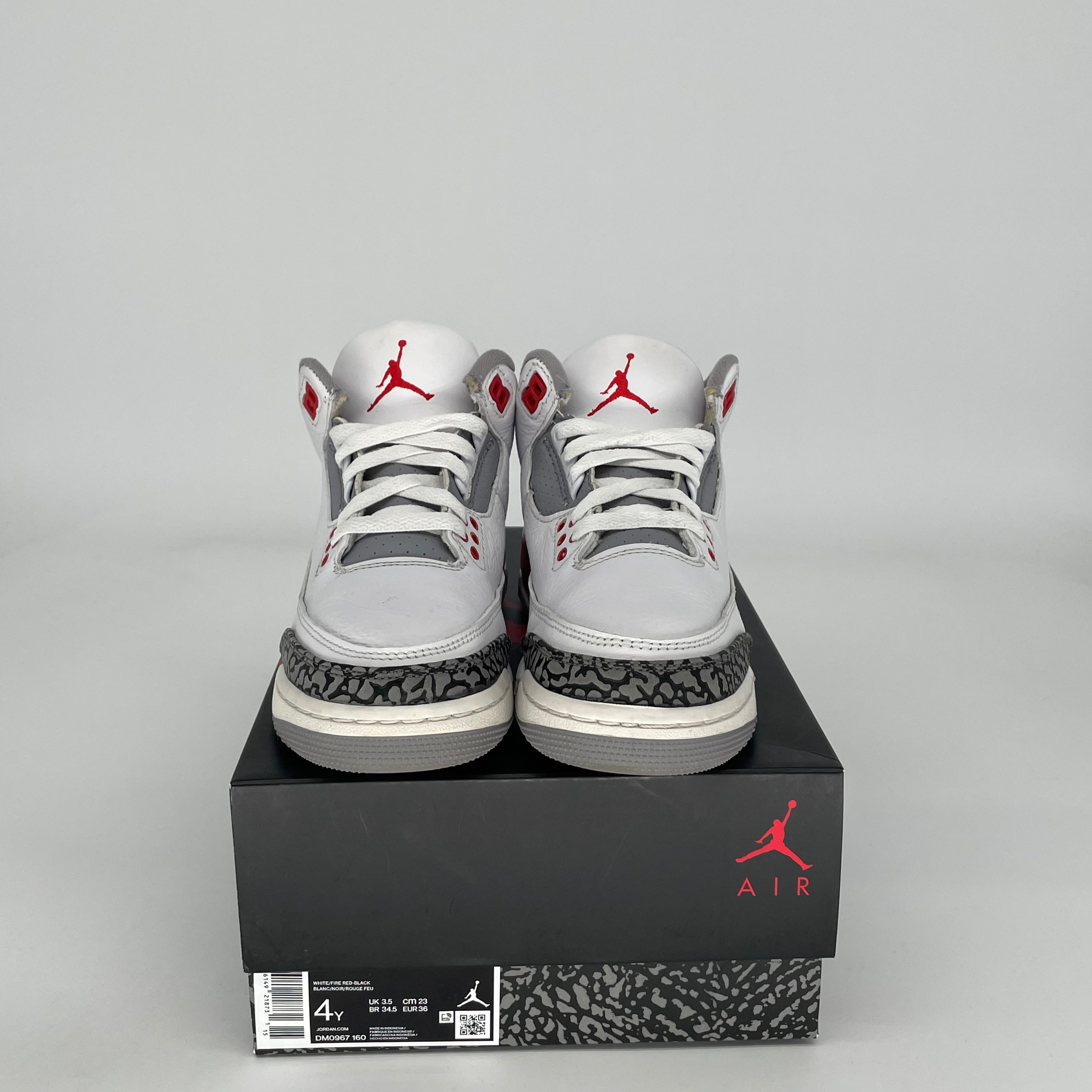 AIR JORDAN 3 Retro Fire Red Sneakers - Kids Size 4Y (DM0967-160) - Basketball Shoes for Boys & Girls - Perfect for Court Play and Street Style