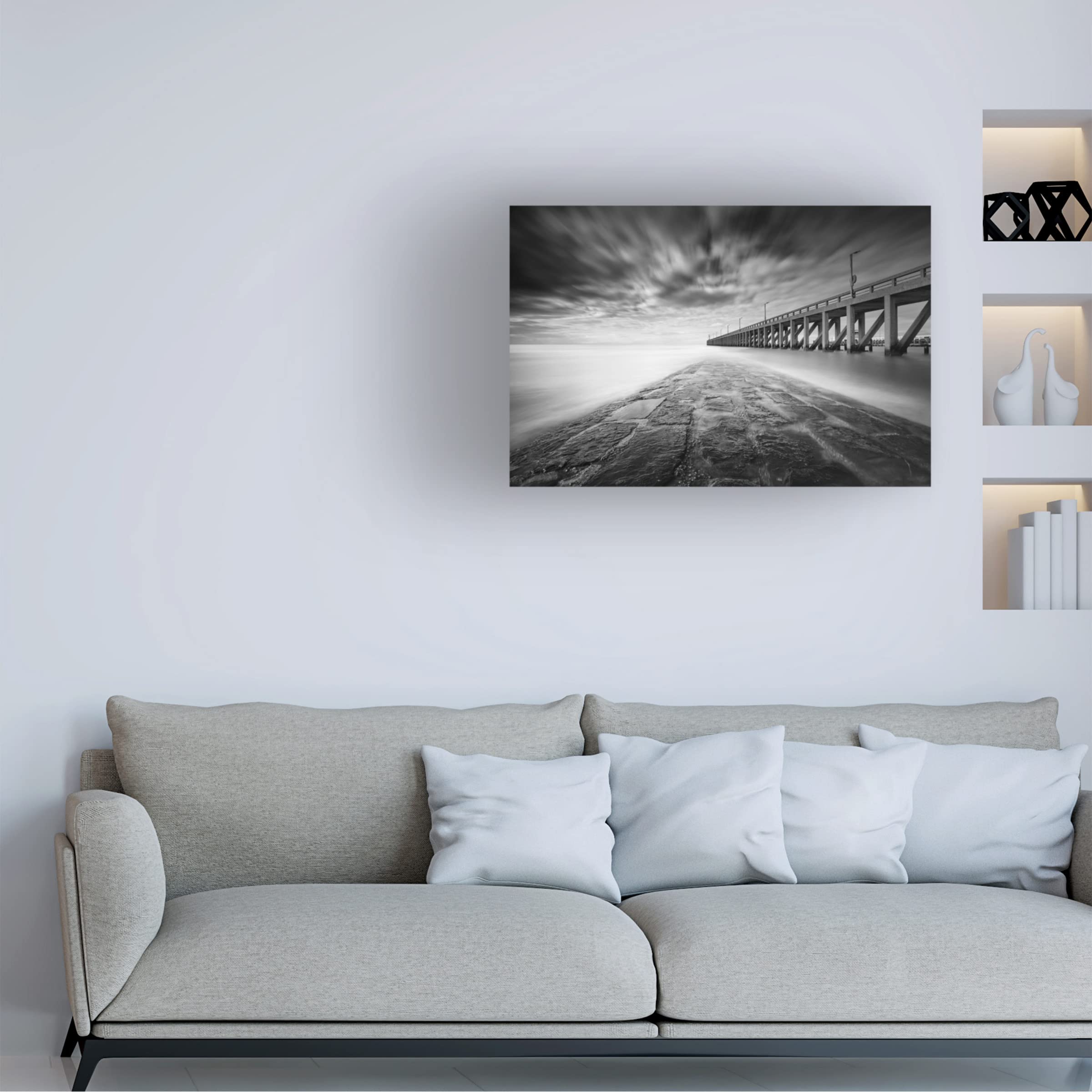 Trademark Fine Art 'Drifting' Canvas Wall Art by Christophe Staelens - Modern Abstract Painting for Living Room, Bedroom & Office Decor