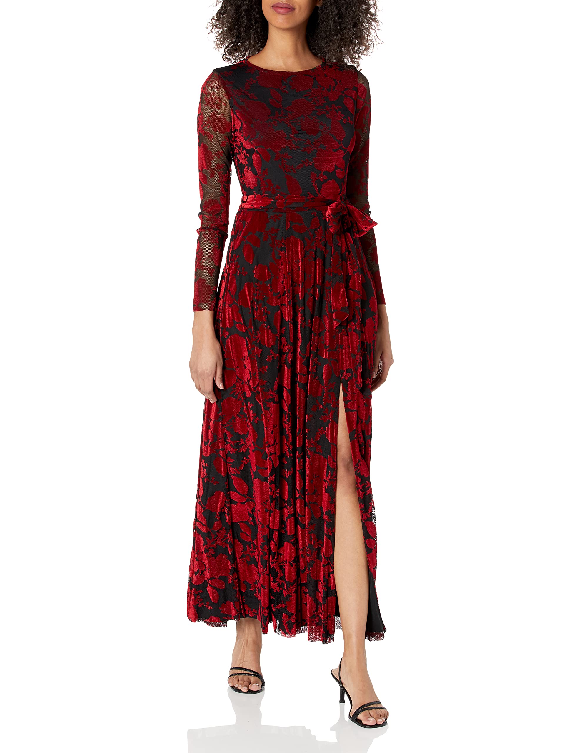 Anne Klein Women's Long Sleeve Maxi Dress - Elegant Flowy Formal Gown for Weddings, Parties & Evening Events | Plus Size Options Available
