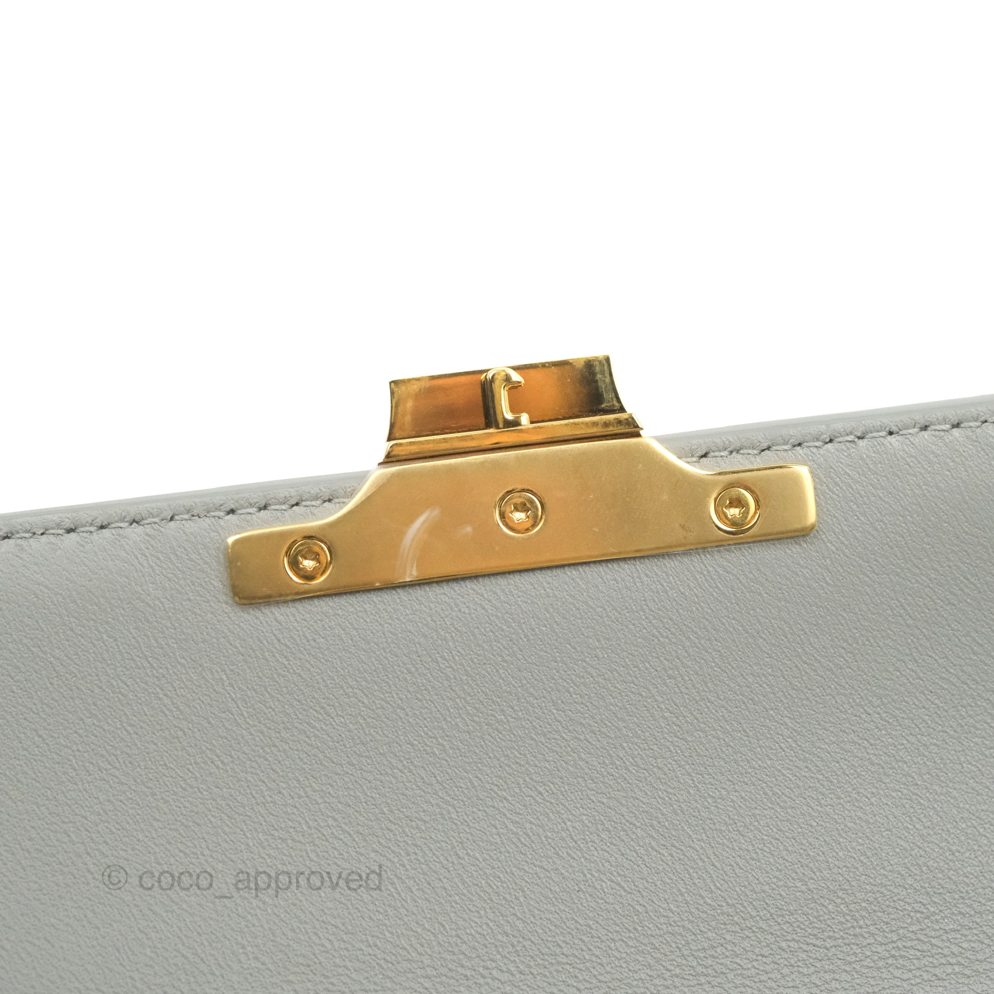 Celine Chain Shoulder Bag in Pale Grey | Shiny Calfskin Leather Crossbody Purse for Women | Perfect for Work, Evening Out & Travel