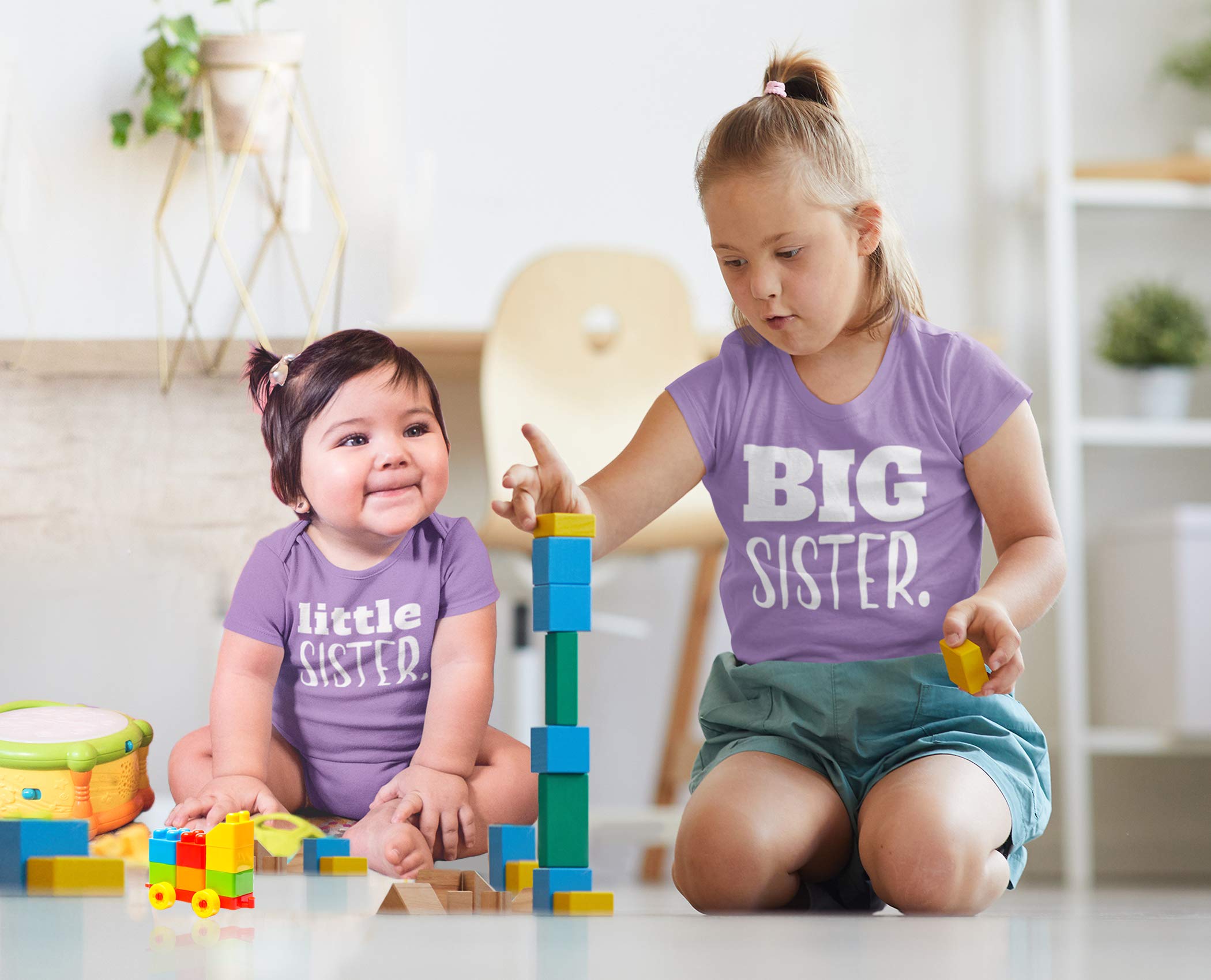 Big Sister Little Sister Matching Outfits - Cute Matching Shirts for Girls, Newborn Baby Sister Set - Perfect for Family Photos, Sibling Bonding & Special Occasions