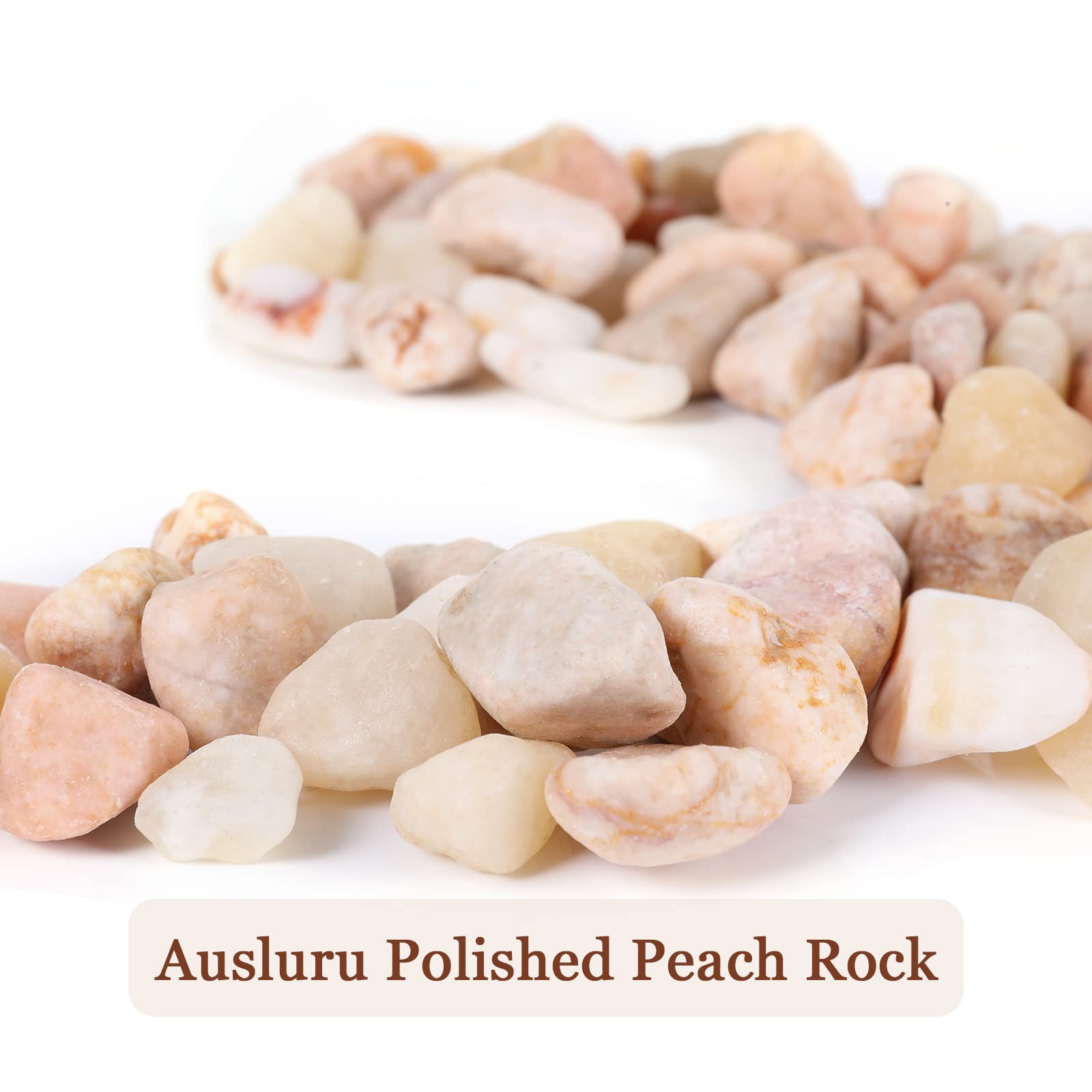 11lbs Natural River Rocks - Polished Pebbles for Plants, Garden & Aquarium Decor | 0.3-0.8 Inch Decorative Peach Stones for Fish Tanks, Vases, DIY Crafts, Home Decor & Landscaping | Perfect for Zen Gardens, Terrariums & Succulent Arrangements