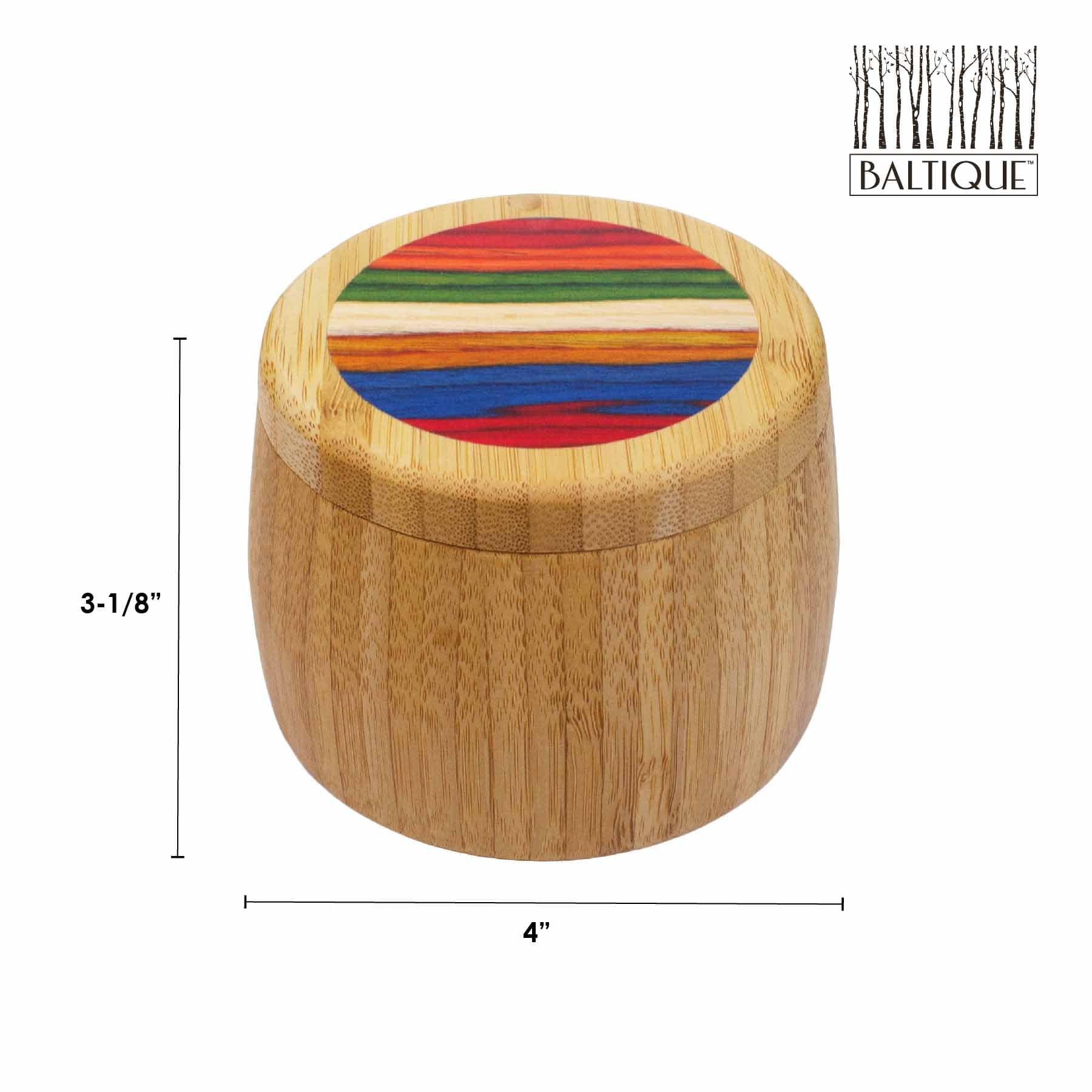 Baltique® Marrakesh Collection Salt Cellar - 8 Oz. Ceramic Salt Keeper with Lid - Elegant Spice Storage for Kitchen, Dining Table & Entertaining
