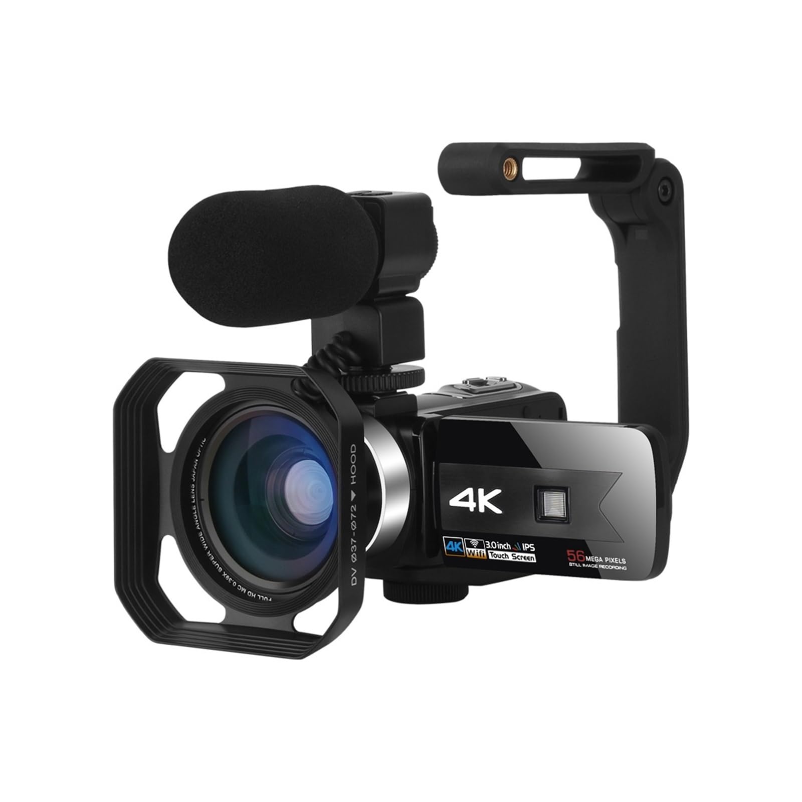 4K Night Vision WiFi Camcorder with IR - 16GB SD Card Included - Portable Outdoor Video Camera for Vlogging, Surveillance & Night Photography (6-Piece Set) | Perfect for Travel, Home Security & Wildlife Recording