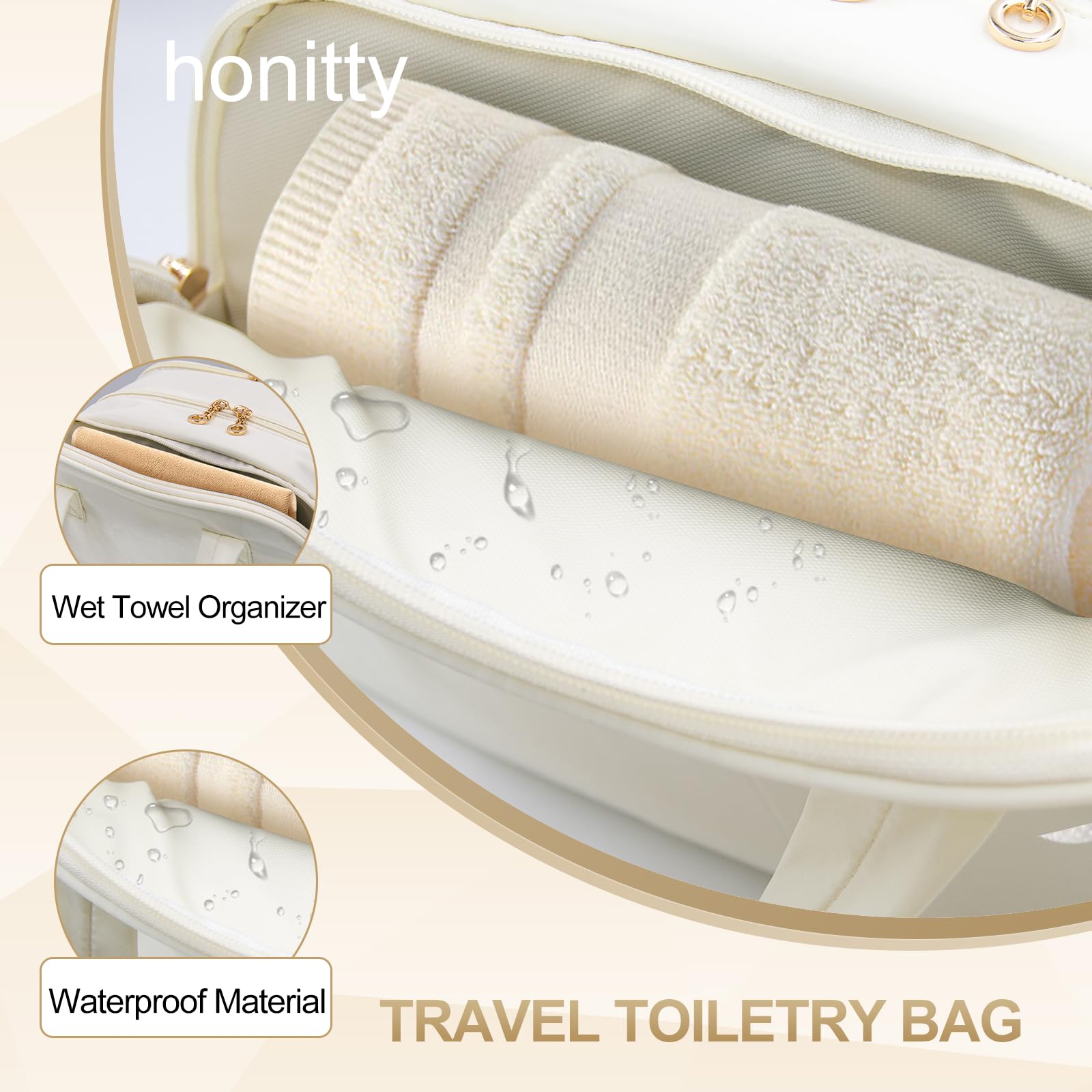 Large Waterproof Travel Toiletry Bag for Women - Portable Cosmetic Organizer for Trips
