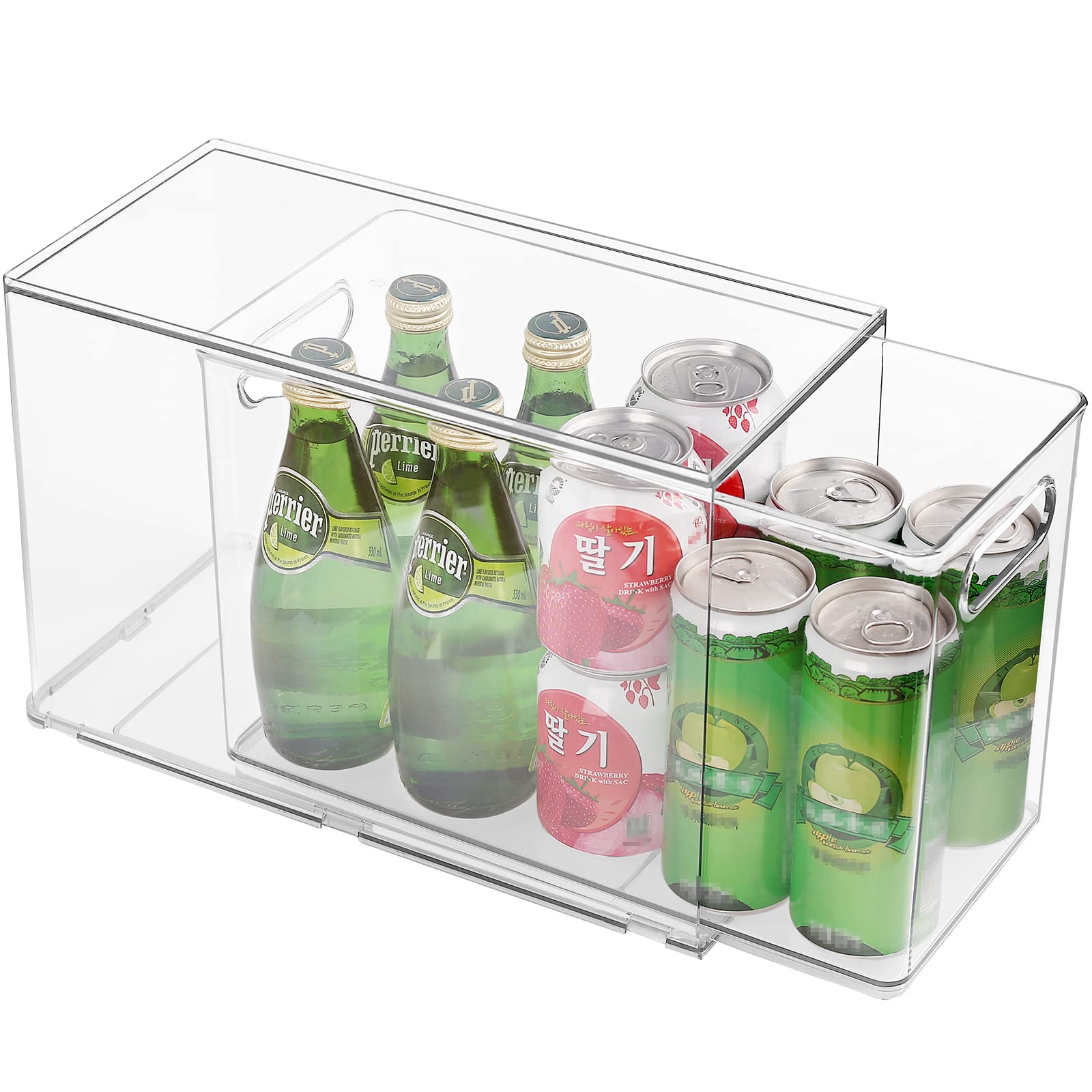 Abiudeng Stackable Clear Refrigerator Organizer Bins & Drawers - BPA Free Plastic Storage for Fridge, Pantry & Kitchen Organization - Perfect for Fruits, Vegetables, Snacks & Leftovers
