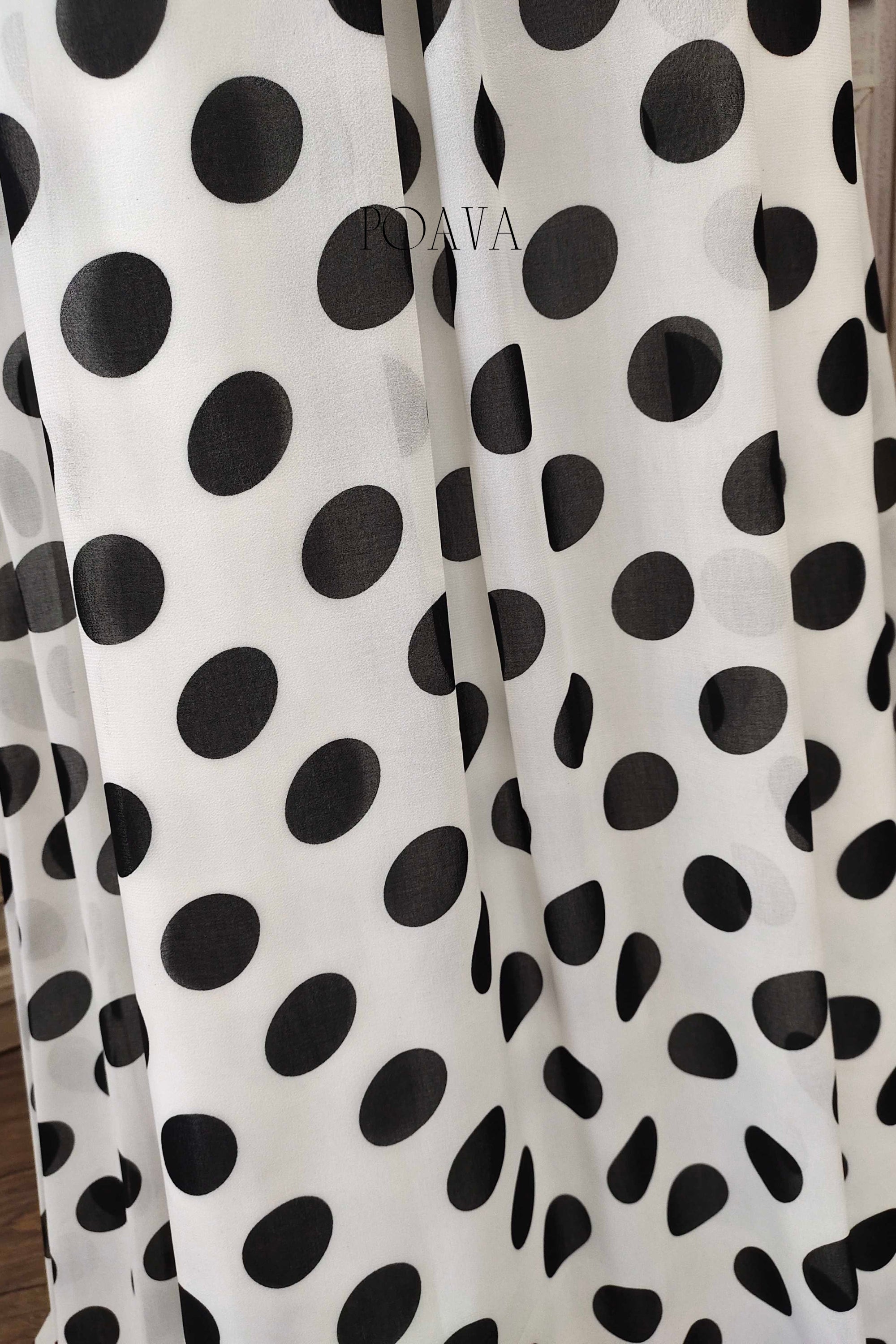Elegant Black Polka Dot Chiffon Maxi Dress for Women - Perfect for Summer Parties, Beach Vacations & Casual Outings