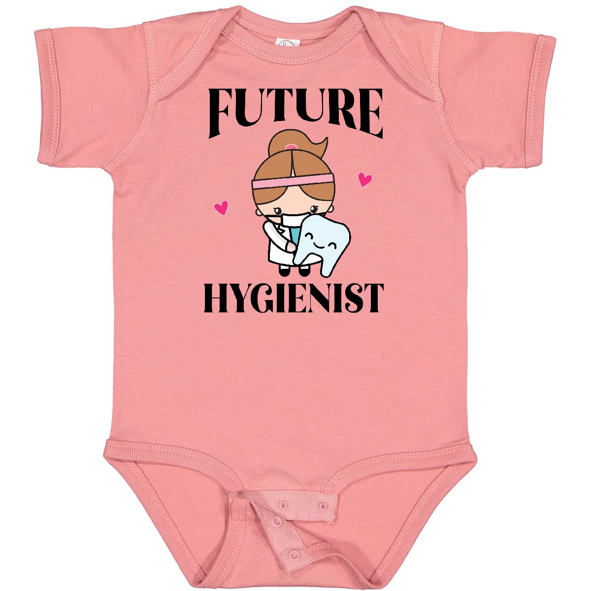 Inktastic Cute Dental Hygienist Baby Girl Bodysuit - Soft Cotton Infant Onesie for Newborns & Toddlers - Perfect for Dental Appointments, Family Photos & Everyday Wear