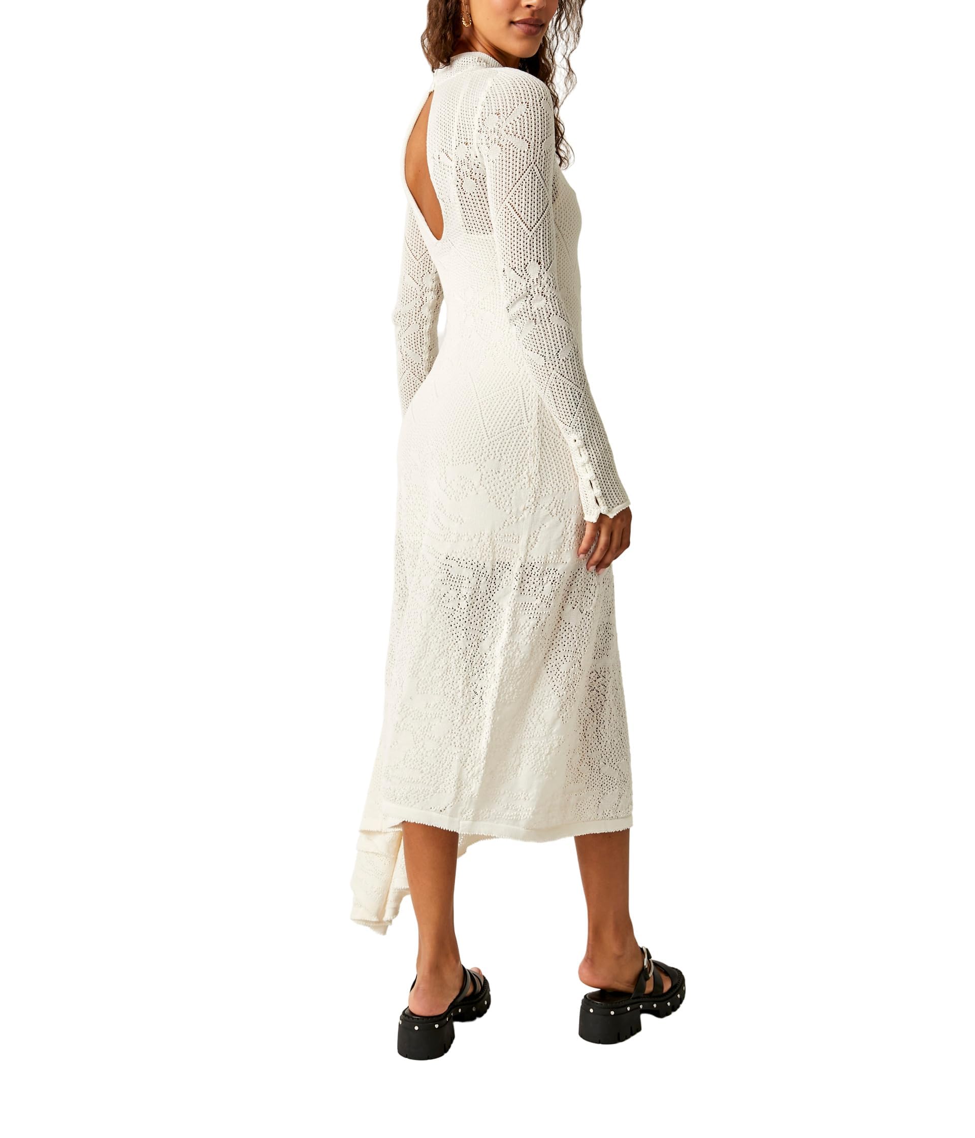 Free People Angel Wings Maxi Dress in Ivory - Size Large (Women's 12) | Boho Chic Wedding Guest Dress & Summer Beach Cover Up