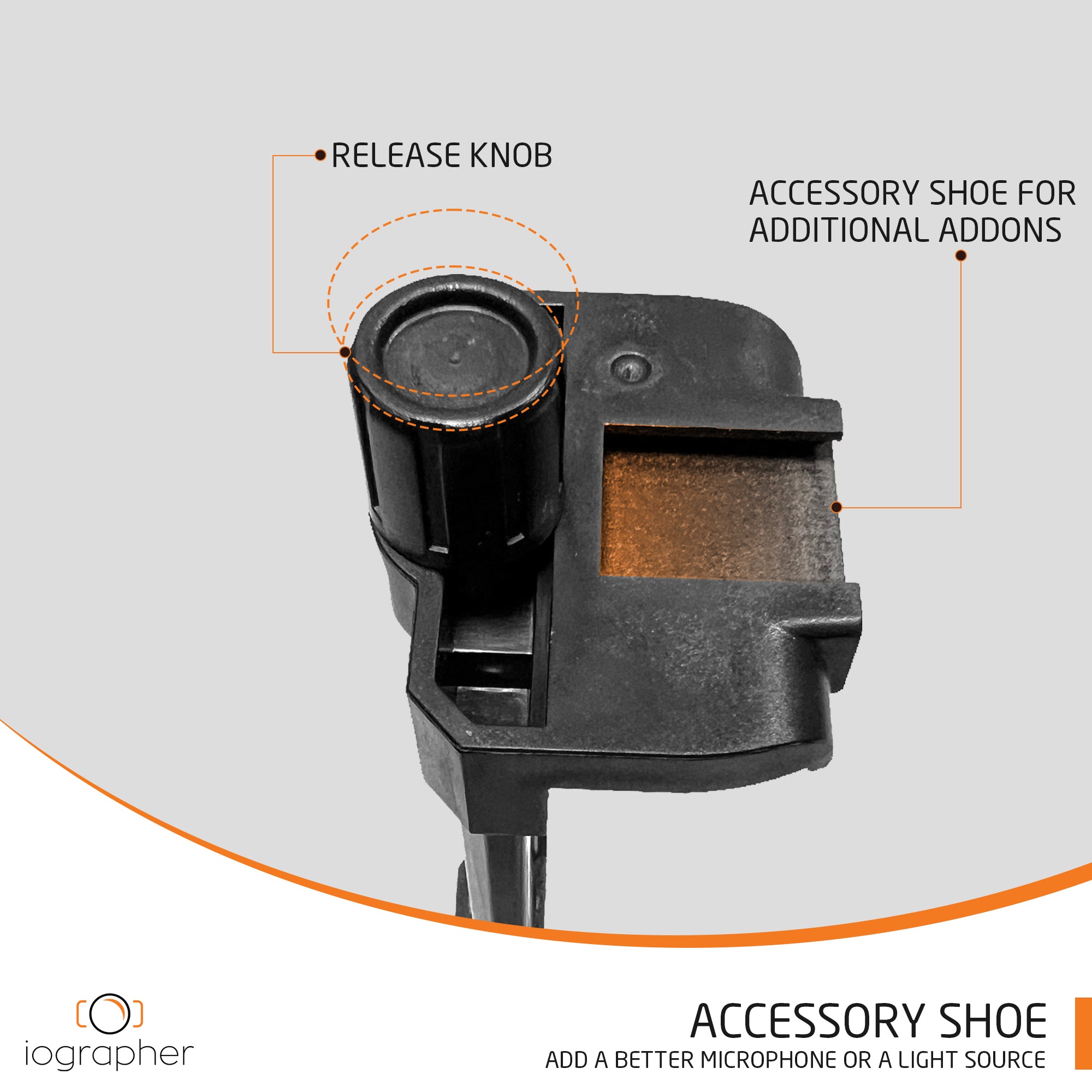 iOgrapher Universal Tablet Mount with Accessory Shoe - Compatible with 5.5” to 12.9” Tablets (iPad, Samsung, etc.) - Works with Standard Tripods - Perfect for Vlogging, Photography & Video Production