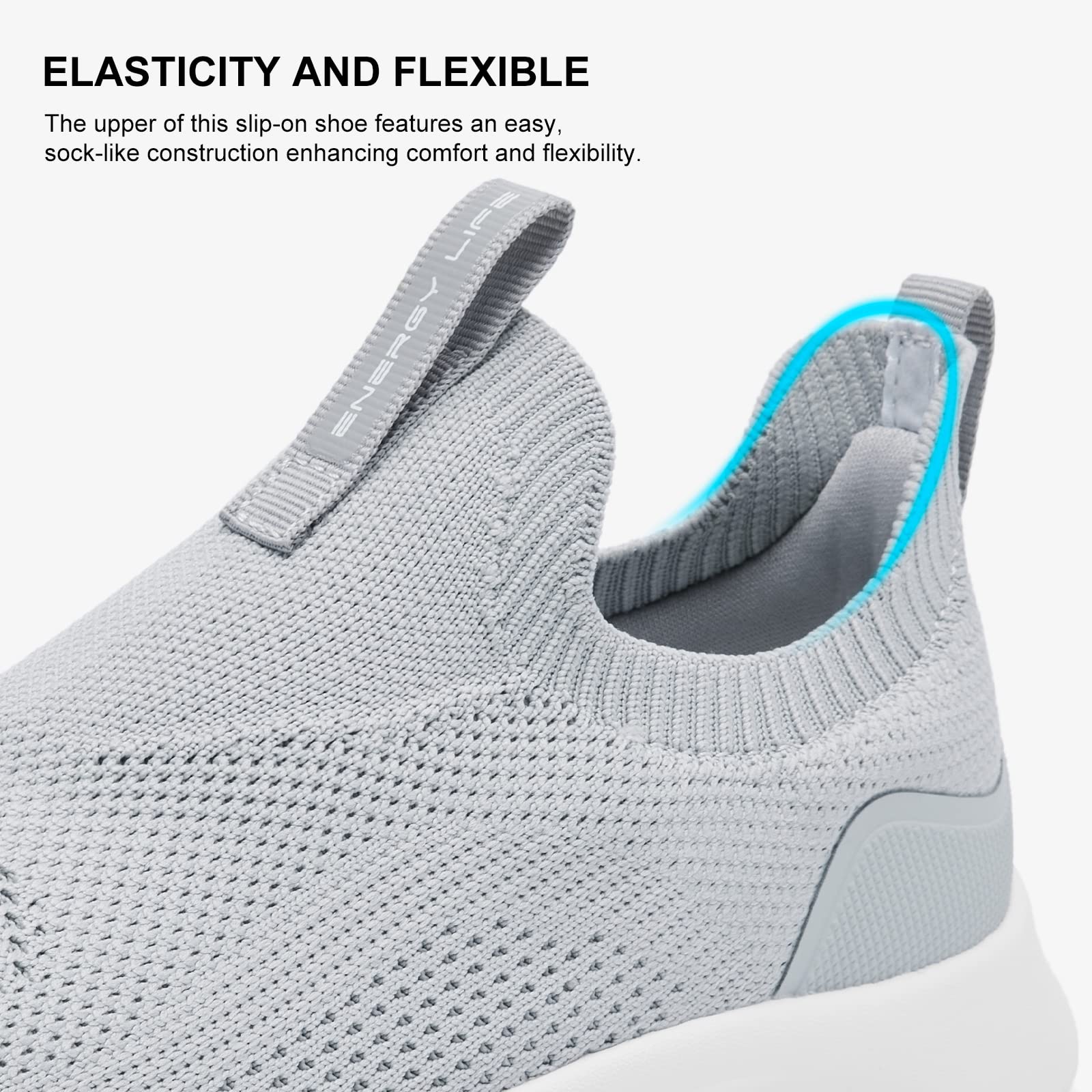ALEADER Women's Slip On Energycloud Walking Shoes - Stretch Knit Sneakers for Women, Breathable Athletic Tennis Shoes for Walking, Running & Gym Workouts - Perfect for Casual Wear, Travel & Outdoor Activities