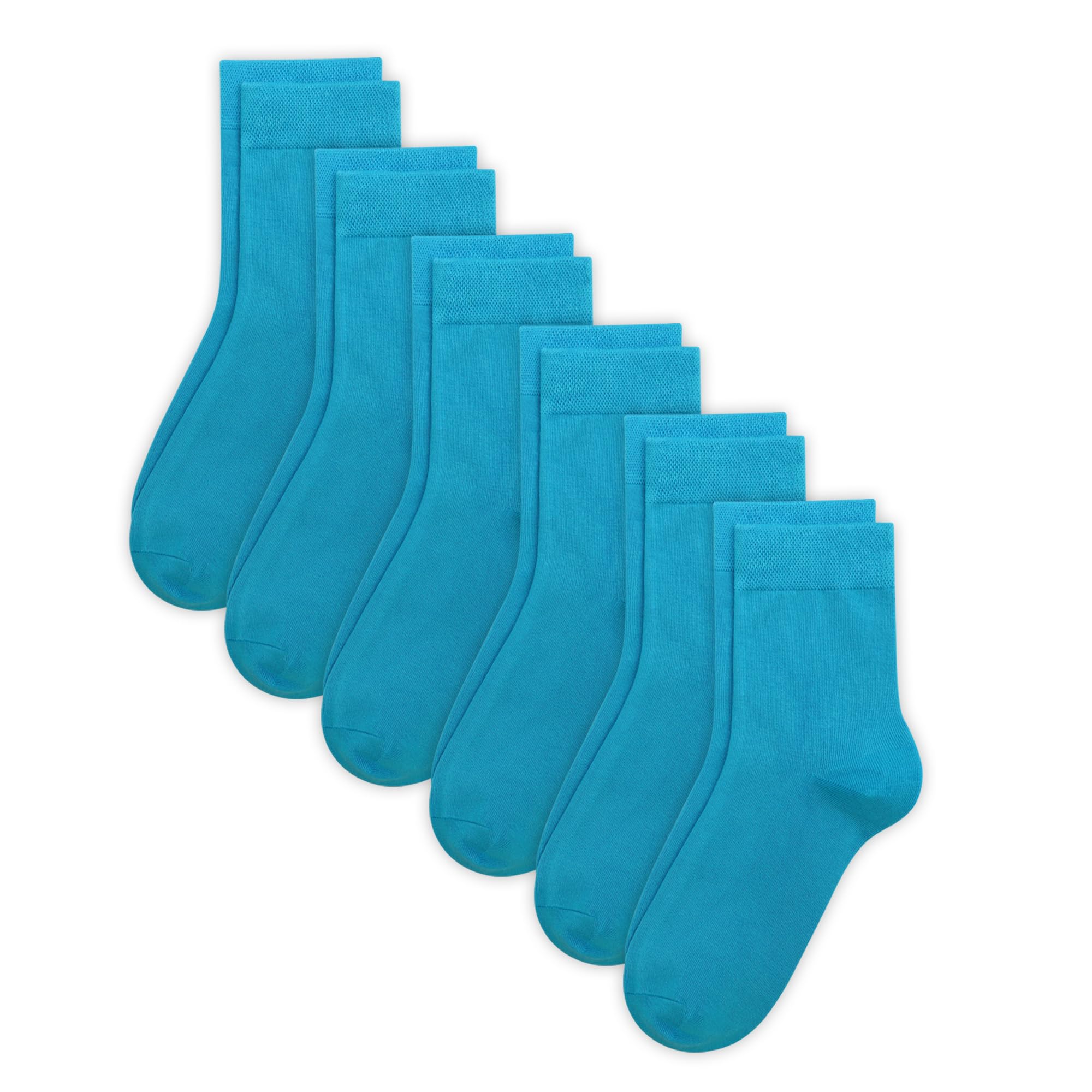 Soft Combed Cotton Kids Crew Socks - Stretchy School Uniform Socks for Boys & Girls - Perfect for Daily Wear, Dress Shoes & Sports Activities