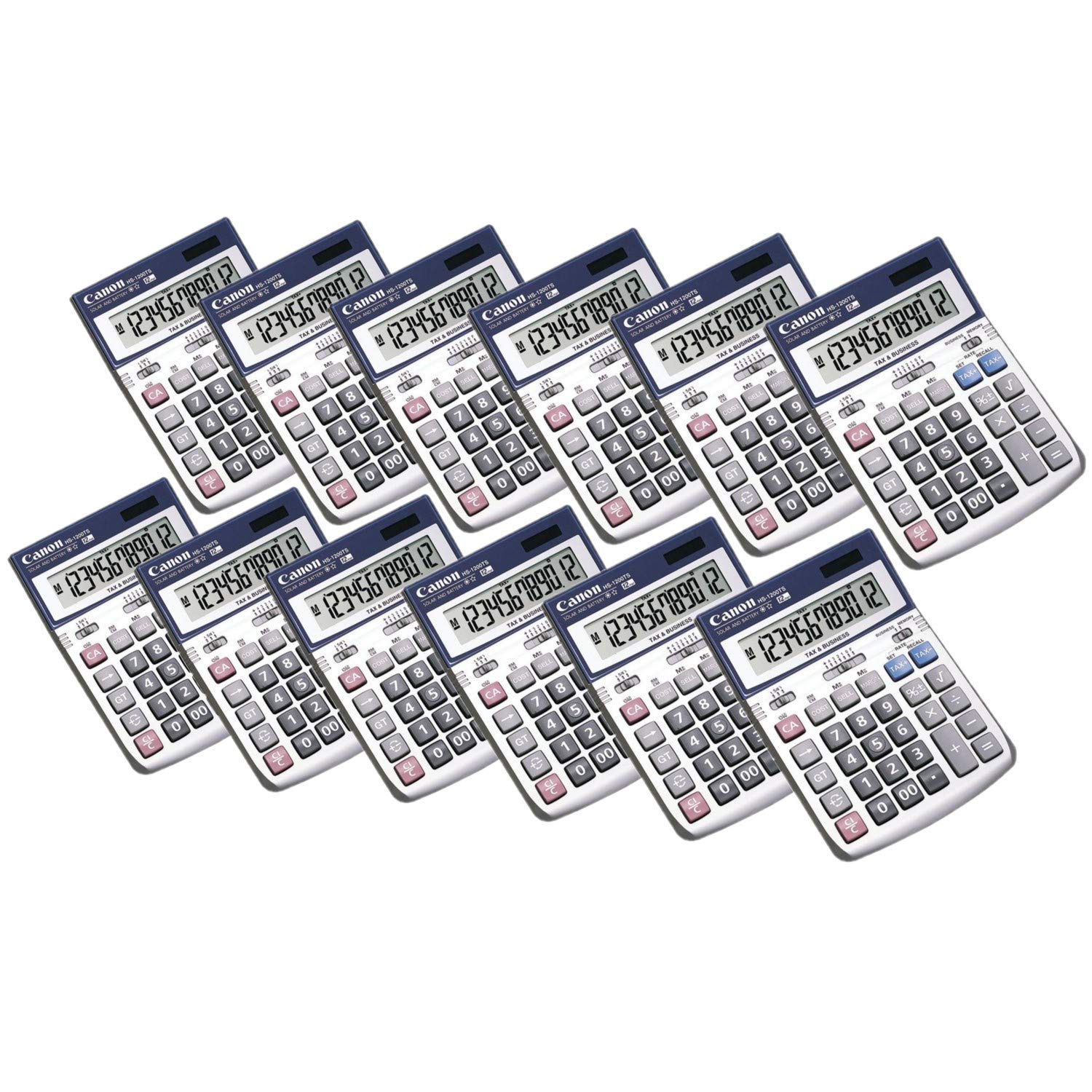 Canon HS-1200TS 12-Digit Desktop Business Calculator - 12 Pack Bulk Office Supplies for Accounting, Bookkeeping & Financial Calculations