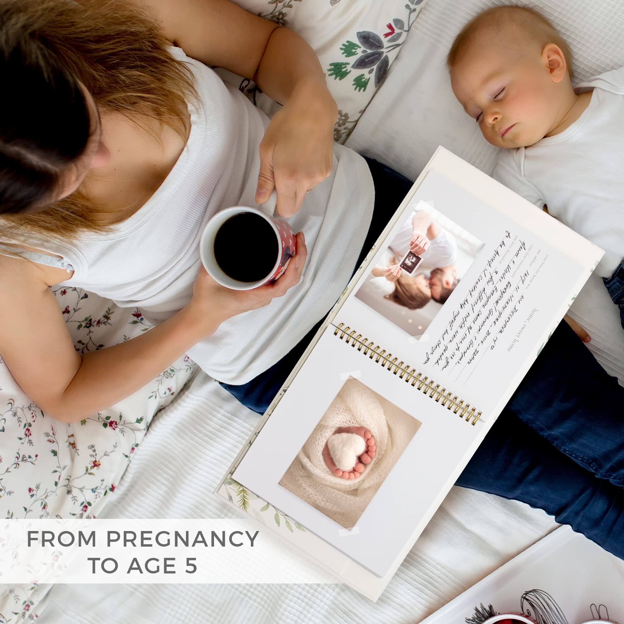 Keepsake Baby Memory Book for Boys & Girls – First 5 Years Photo Album & Scrapbook – Gender Neutral Milestone Journal for Birth to Age 5 | Perfect for Baby Showers, Christenings & First Birthday Gifts