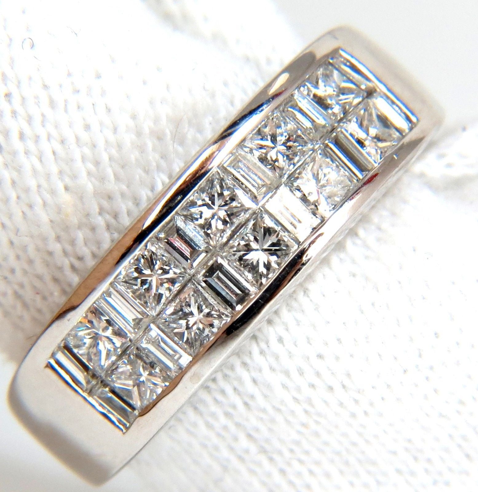2.00CT Platinum Diamond Band Ring - G/VS Baguette & Princess Channel Brilliant Cut for Women - Perfect for Engagement, Wedding, Anniversary & Special Occasions