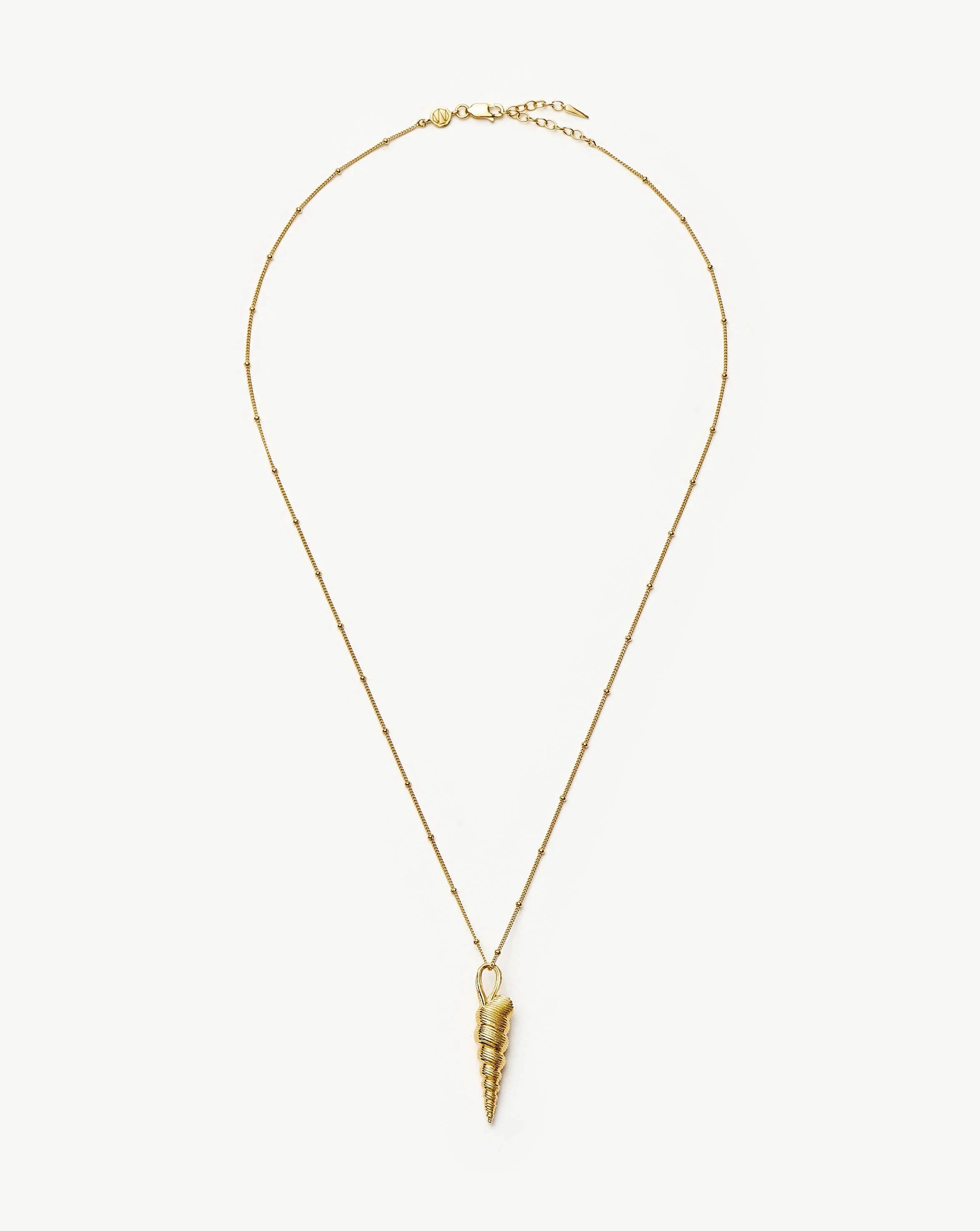Shell Ridge Pendant Necklace - 18k Gold Plated Women's Jewelry | Elegant Layering Necklace for Everyday Wear, Gift Giving & Special Occasions