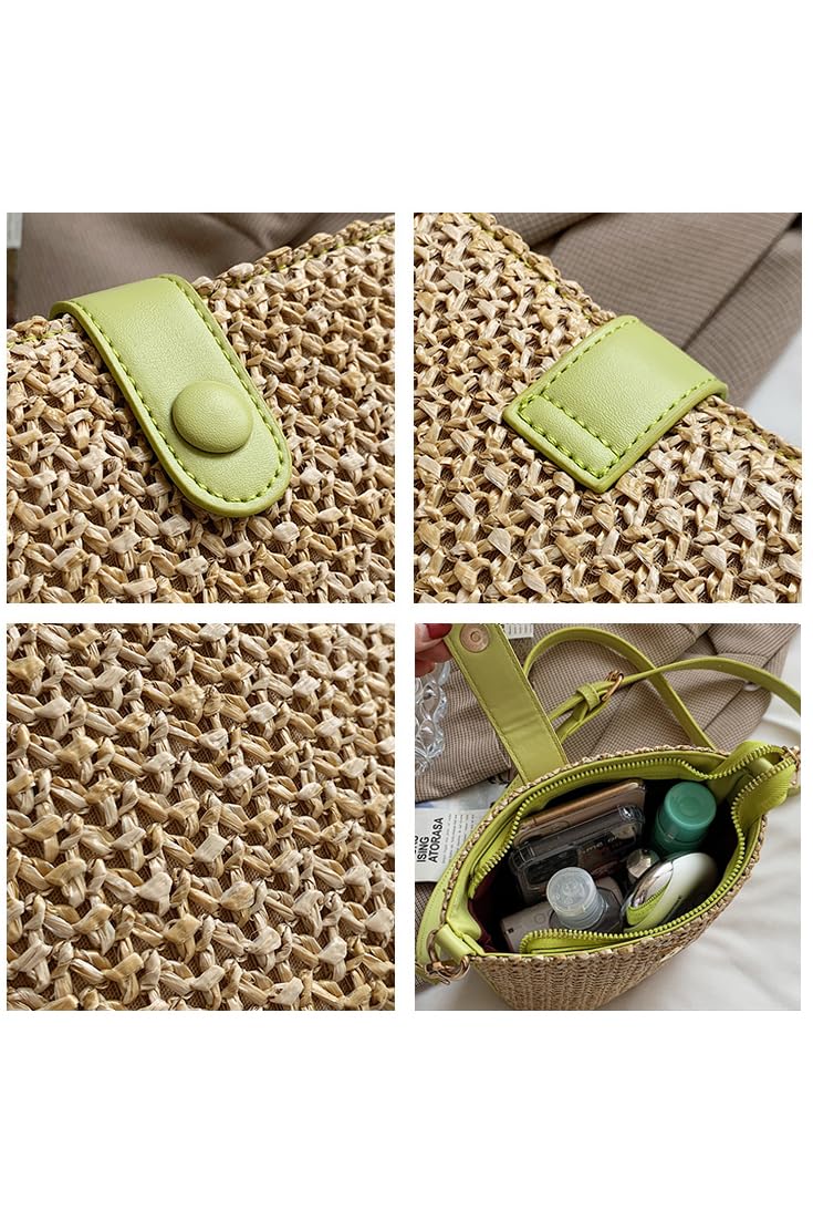 Ulisty Mini Woven Straw Bag - Women's Summer Beach Crossbody Purse for Outings