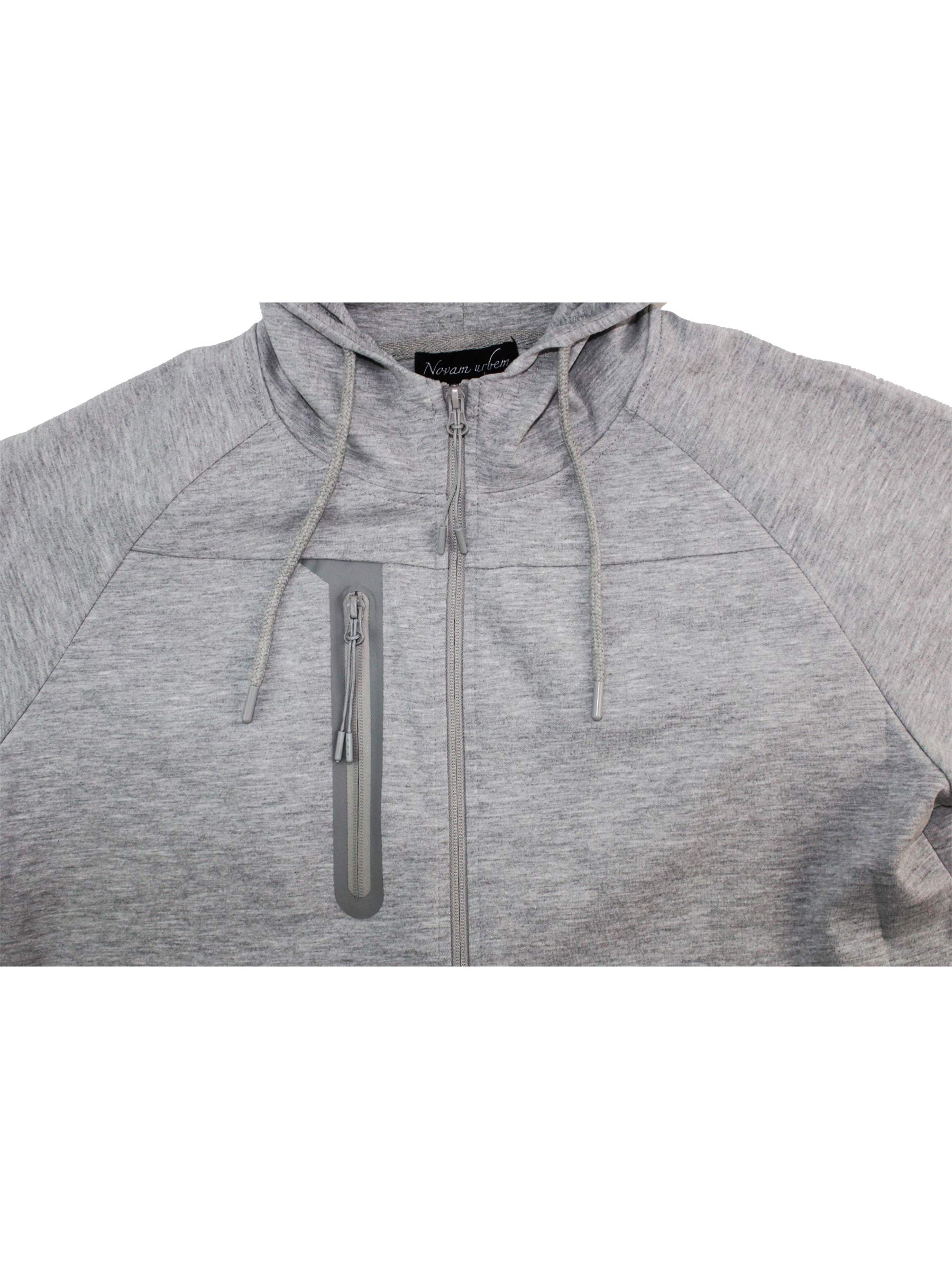 Men's Active Tracksuit Set - Gym Workout Hooded Jacket & Sweatpants (Black/Burgundy/Grey/Navy/Olive) - Perfect for Running, Training & Casual Wear