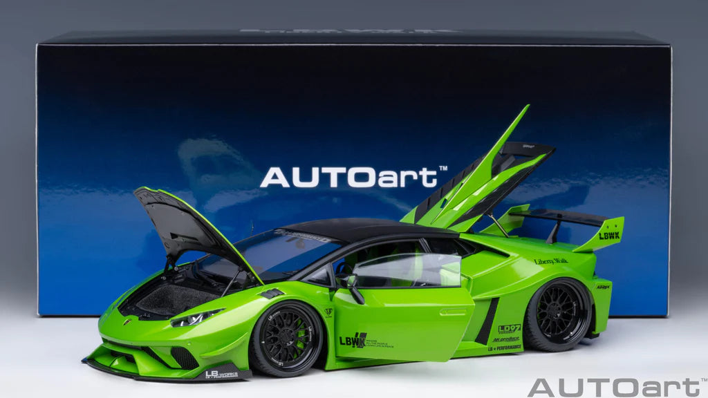 AUTOart 1:18 Scale Lamborghini Huracan GT LBWK Silhouette Works Diecast Model Car - Pearl Green Finish | Collectible Display Piece for Car Enthusiasts & Home/Office Decoration