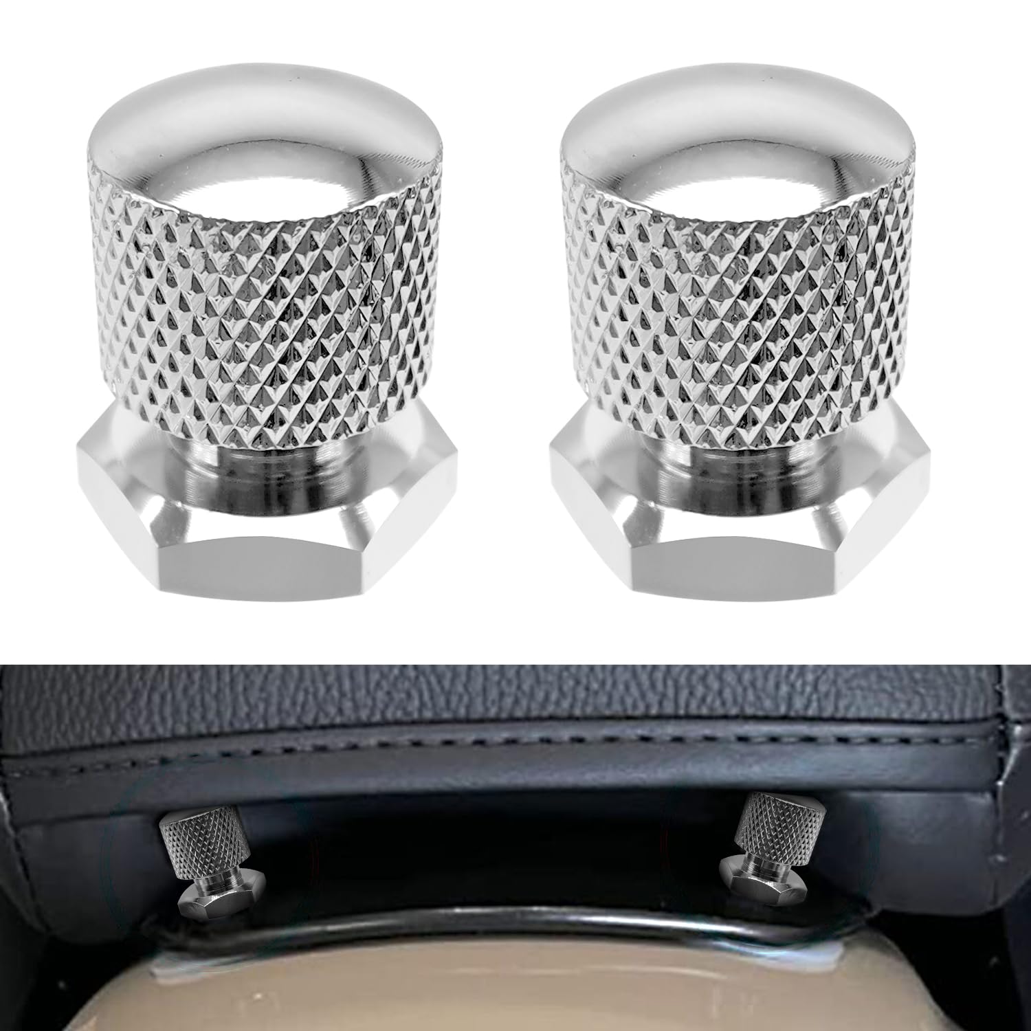 AILMOTO Chrome Solo Seat Mounting Nuts Kit - Compatible with Harley Davidson Touring, Iron, Heritage, Street Glide, Road Glide, Road King, Softail Models (1997-2024) - Low Profile Design for Secure Seat Installation & Custom Motorcycle Builds